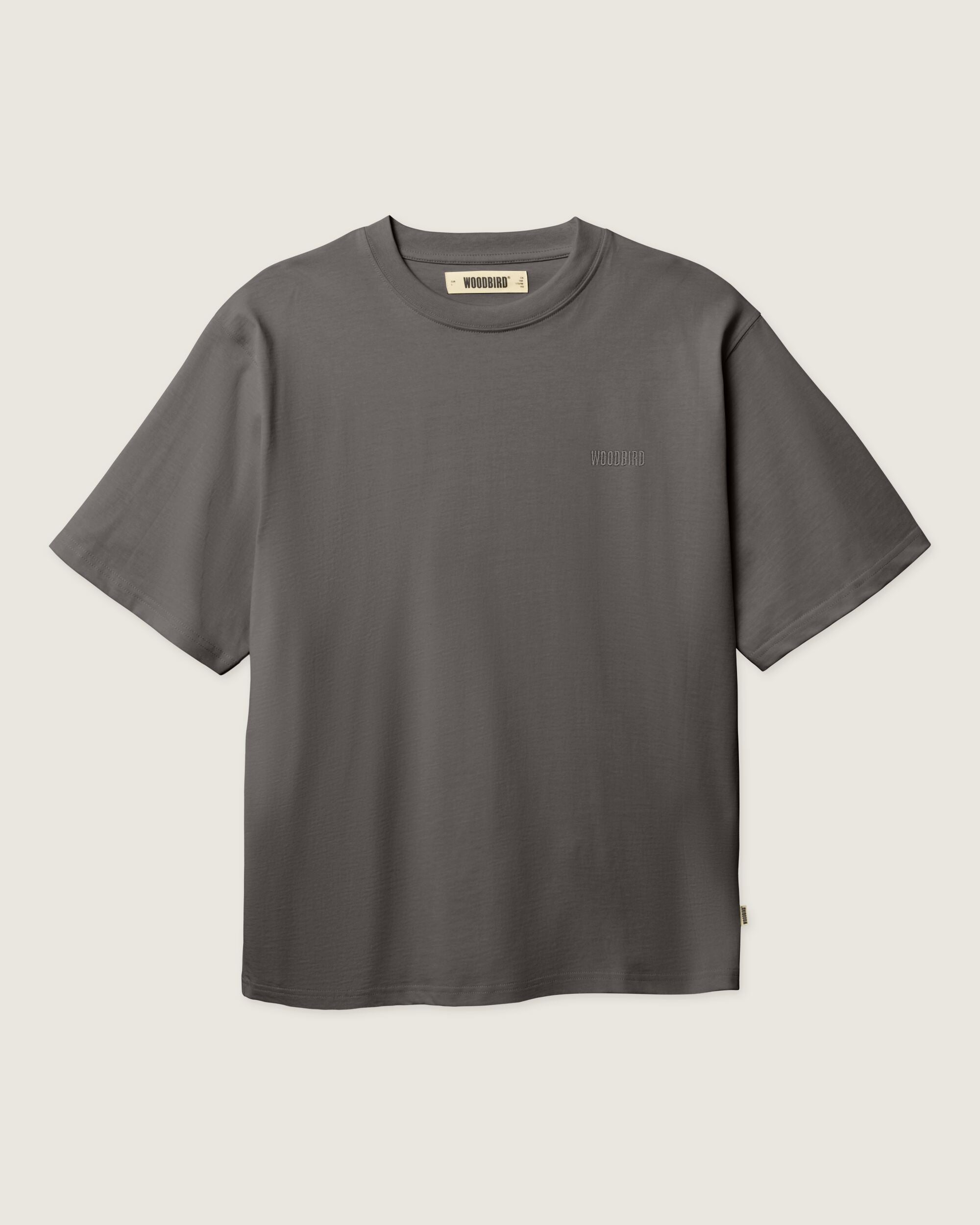 Woodbird WBBaine Base tee T-Shirts Antra Grey