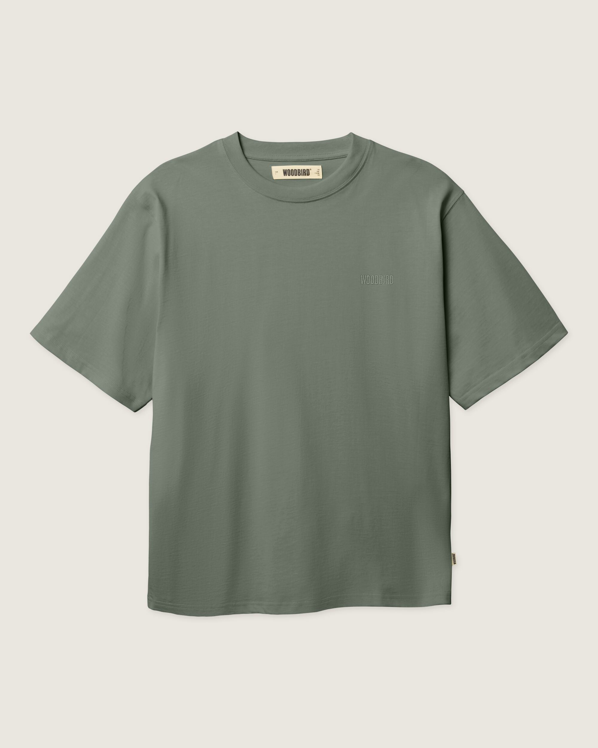 Woodbird WBBaine Base tee T-Shirts Grey-Green