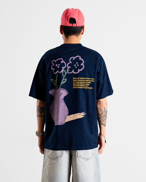Woodbird WBBaine Cray Tee T-Shirts Navy