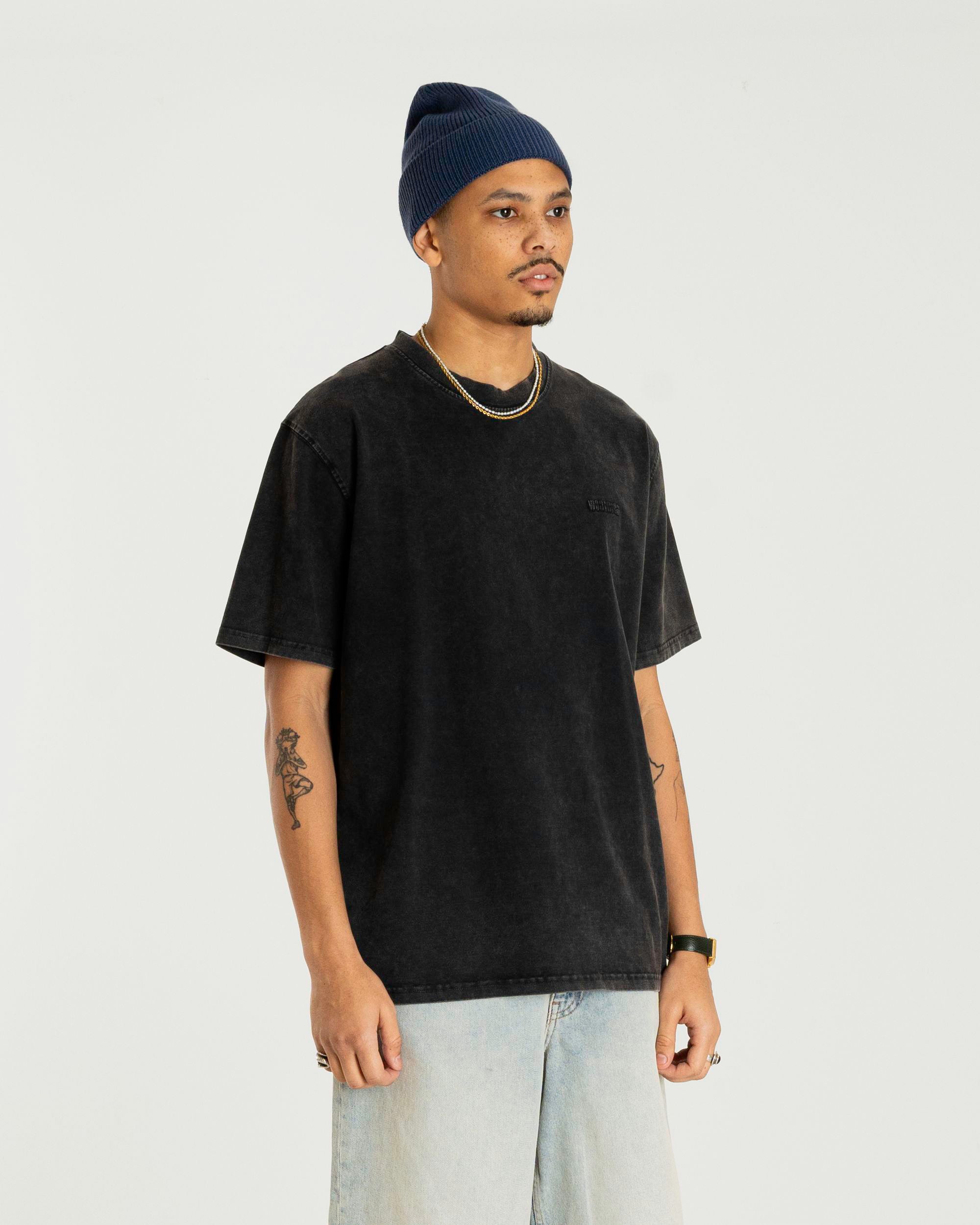 Woodbird WBBaine Washed Tee T-Shirts Black