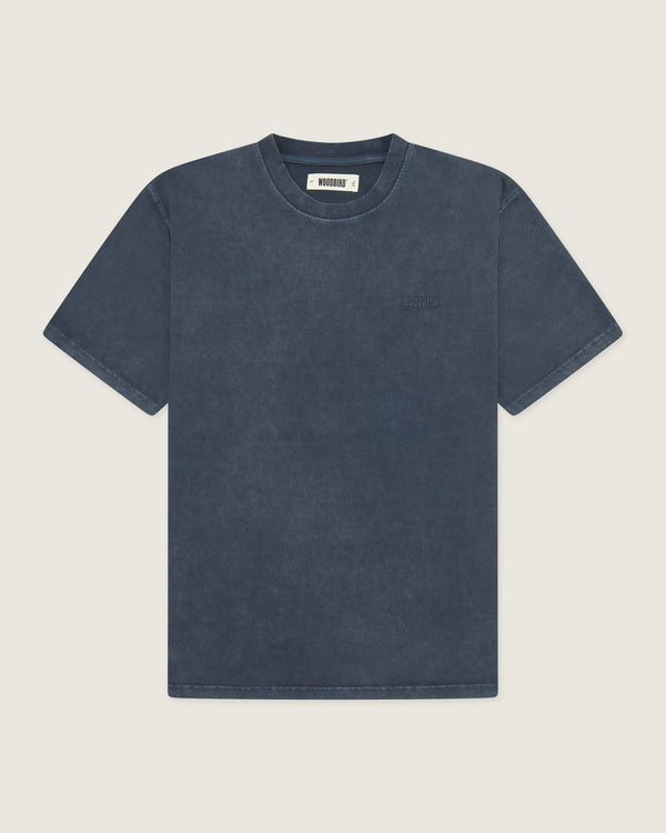 Woodbird WBBaine Washed Tee T-Shirts Dusty Blue
