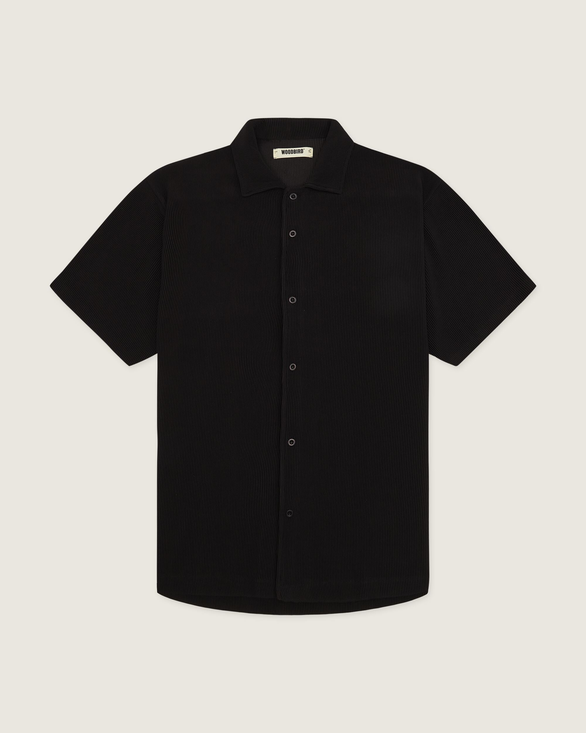 Woodbird WBBanks Plisse Shirt Shirts Black