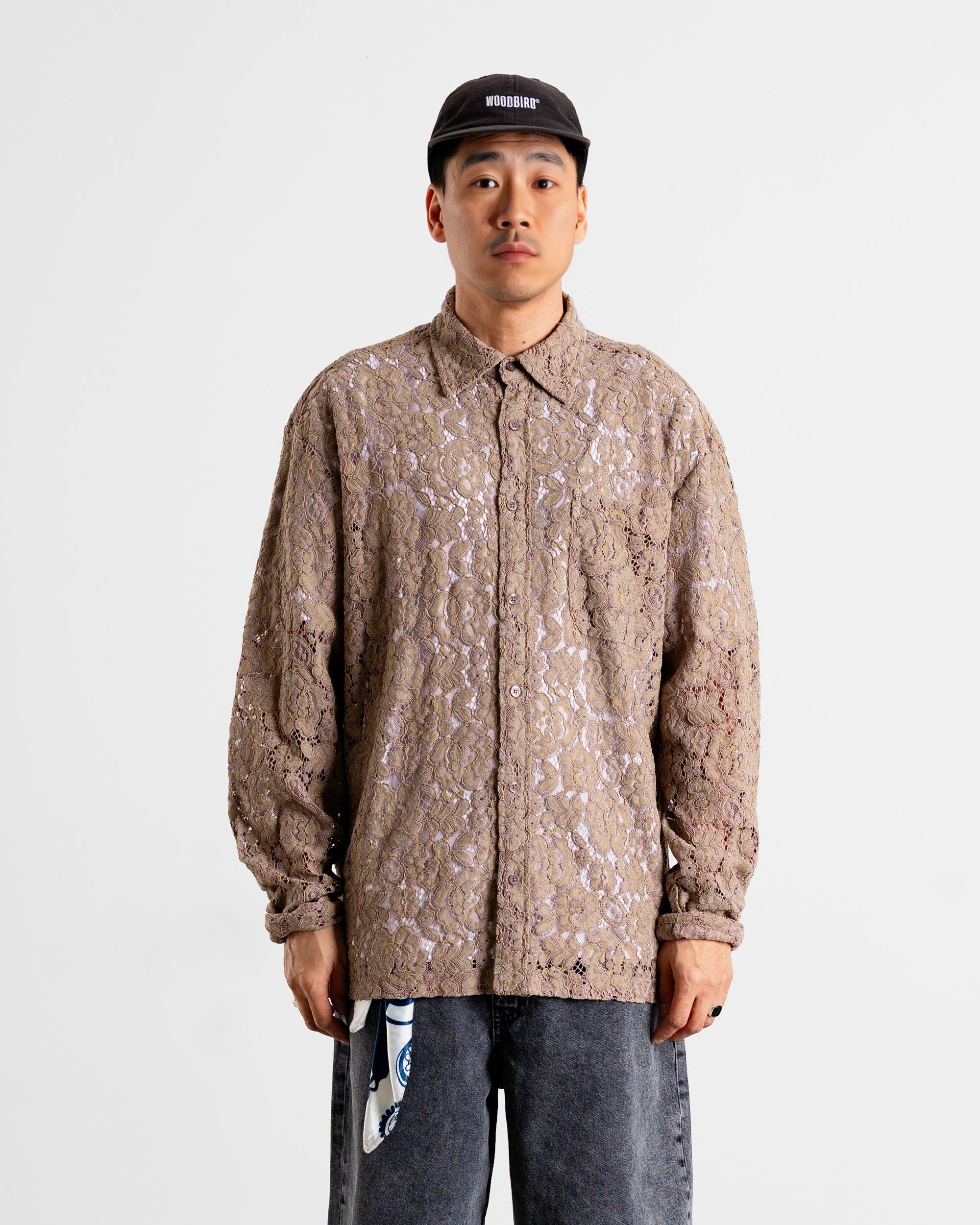 Woodbird WBBuzo Flow Shirt Shirts Taupe Brown