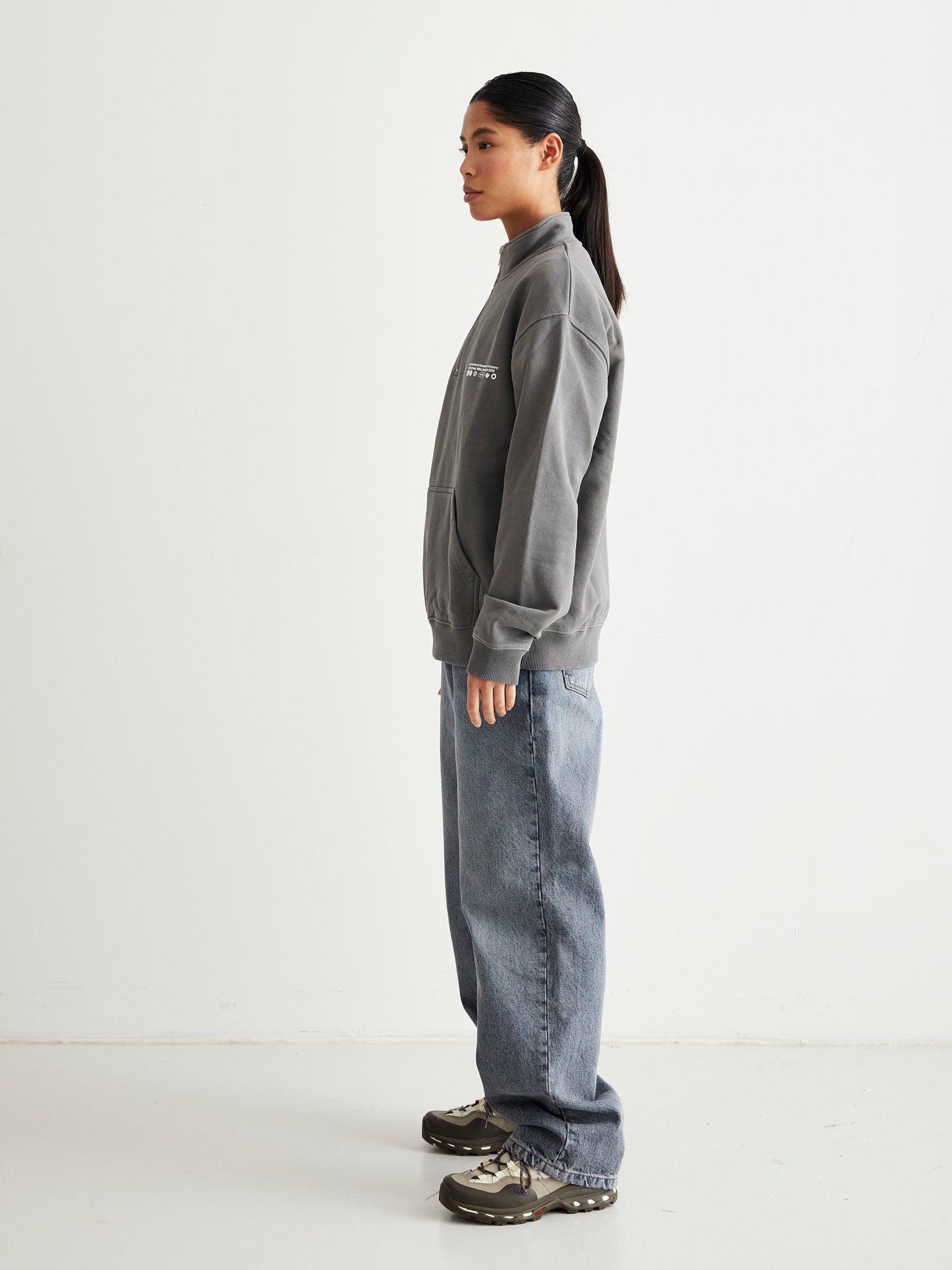 Woodbird Female WBLizo Tech Half-Zip Sweats Antra Grey