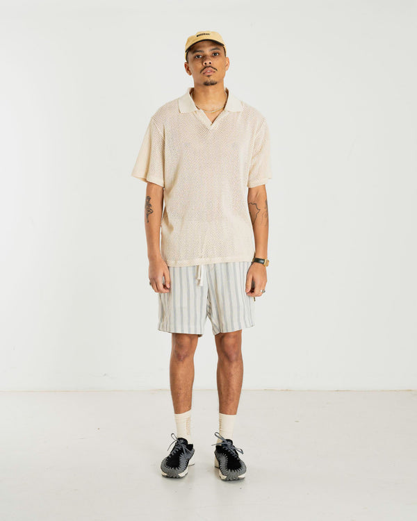 Woodbird WBMoul Mesh Polo T-Shirts Off White