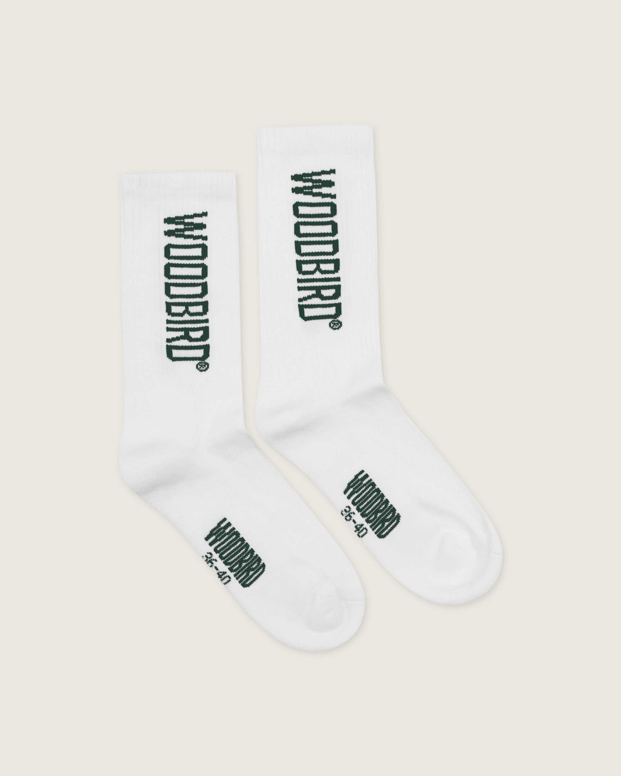 Woodbird WBTennis Logo Socks 2 pack Accessories White-Sports Green