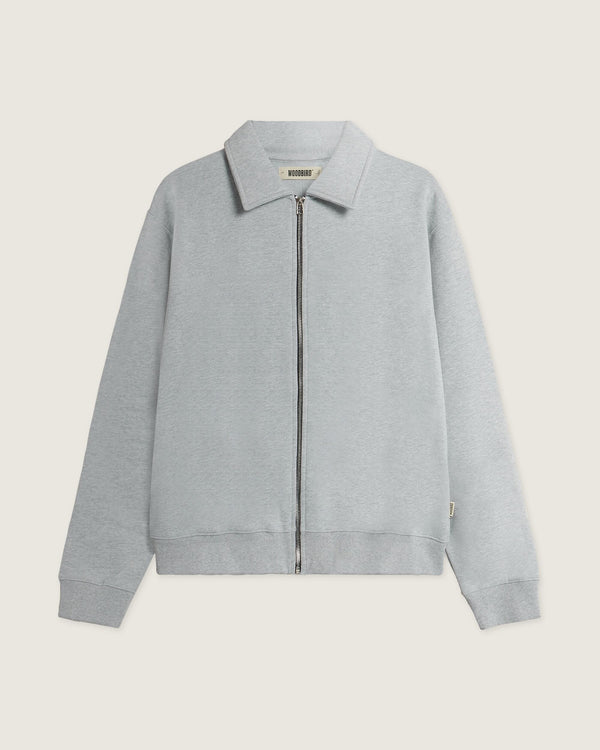 Woodbird WBTom Full Zip Polo Sweats Snow Melange