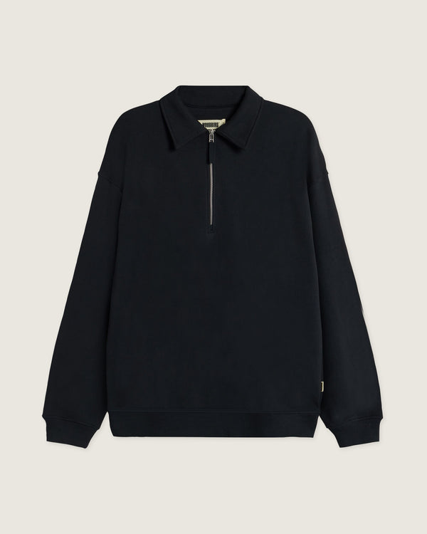 Woodbird WBTom Zip Polo Sweats Black