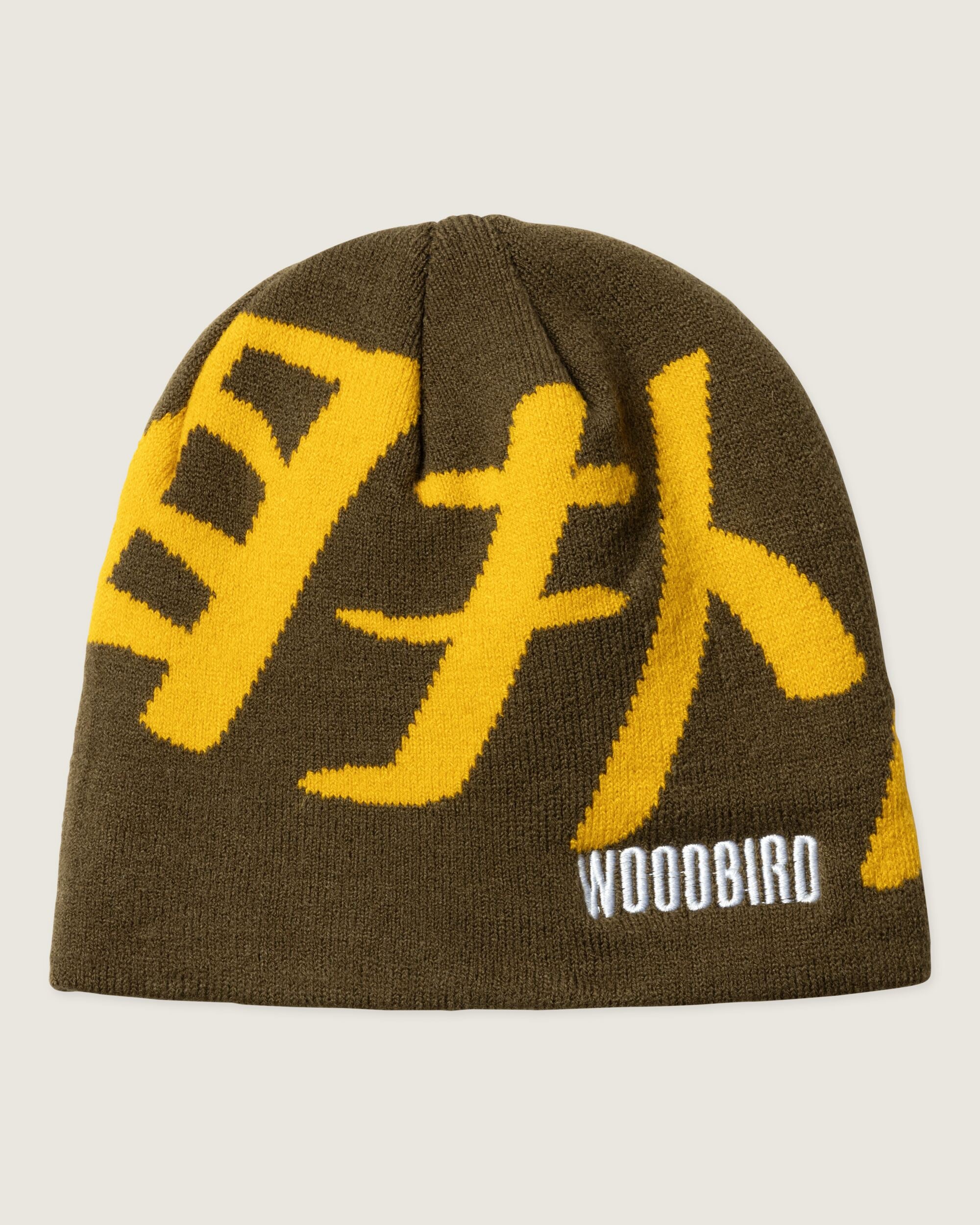 Woodbird WBYeti Cotton Beanie Accessories Dark Brown-yellow