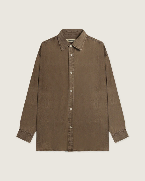 Woodbird Female WBZimo Washed Shirt Shirts Dark Brown