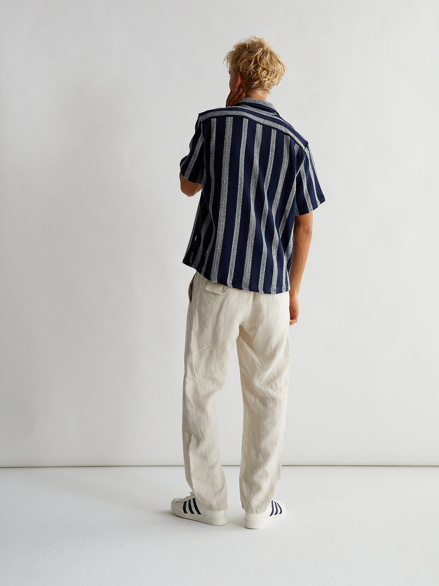 Woodbird Hale Striped Shirt Shirts Navy