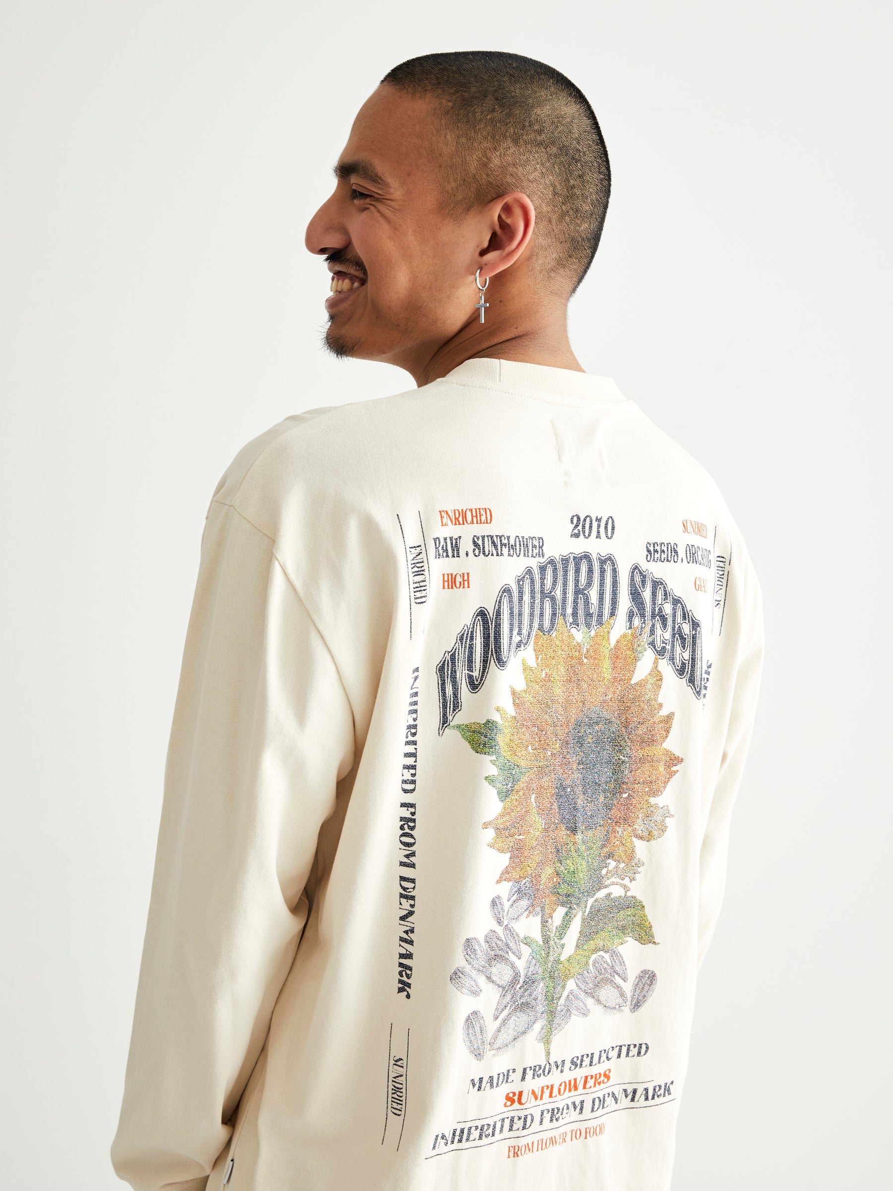 Woodbird Hanes Seeds L/S Tee T-Shirts Off White
