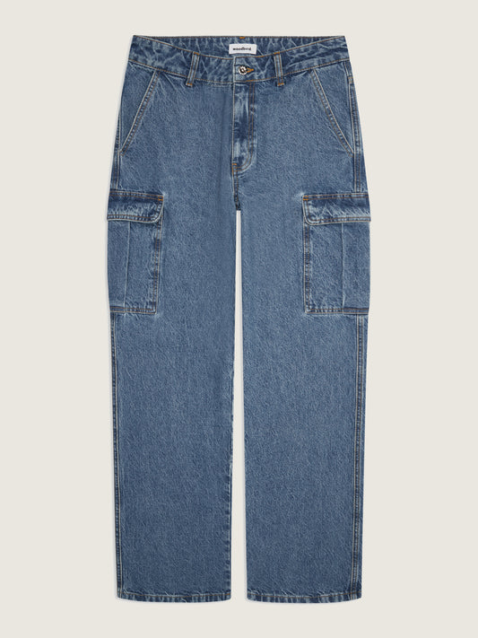 Woodbird Female Lou Stone Cargo Jeans Stone Blue