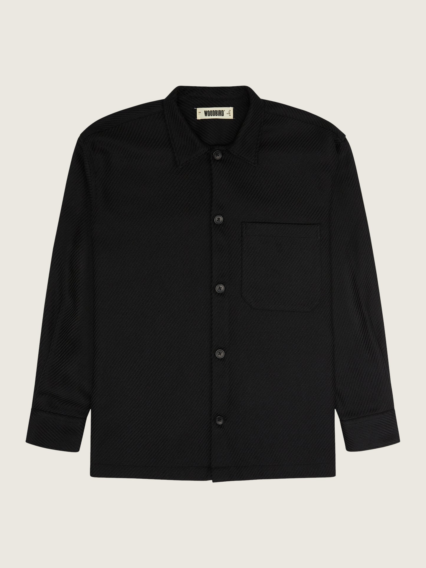 Woodbird Tuck Twill Shirt Shirts Black