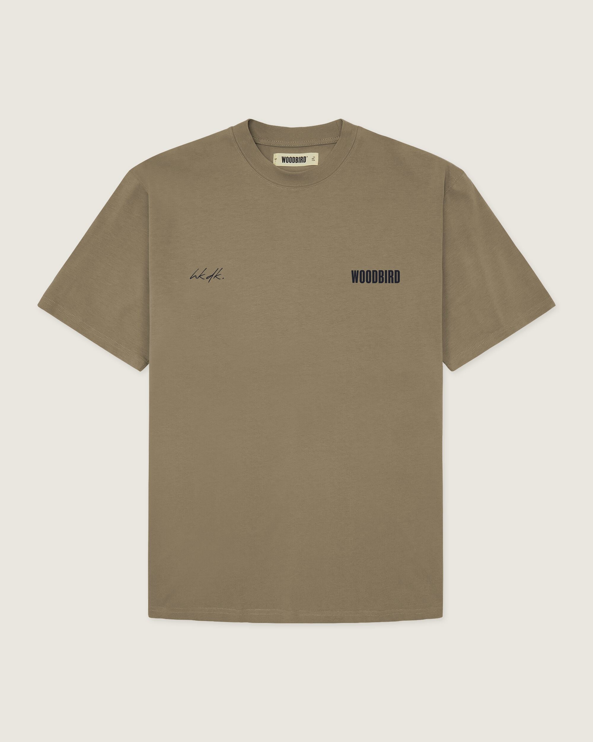 Woodbird WBBaine 8410 Tee T-Shirts Dark Brown-Cobalt