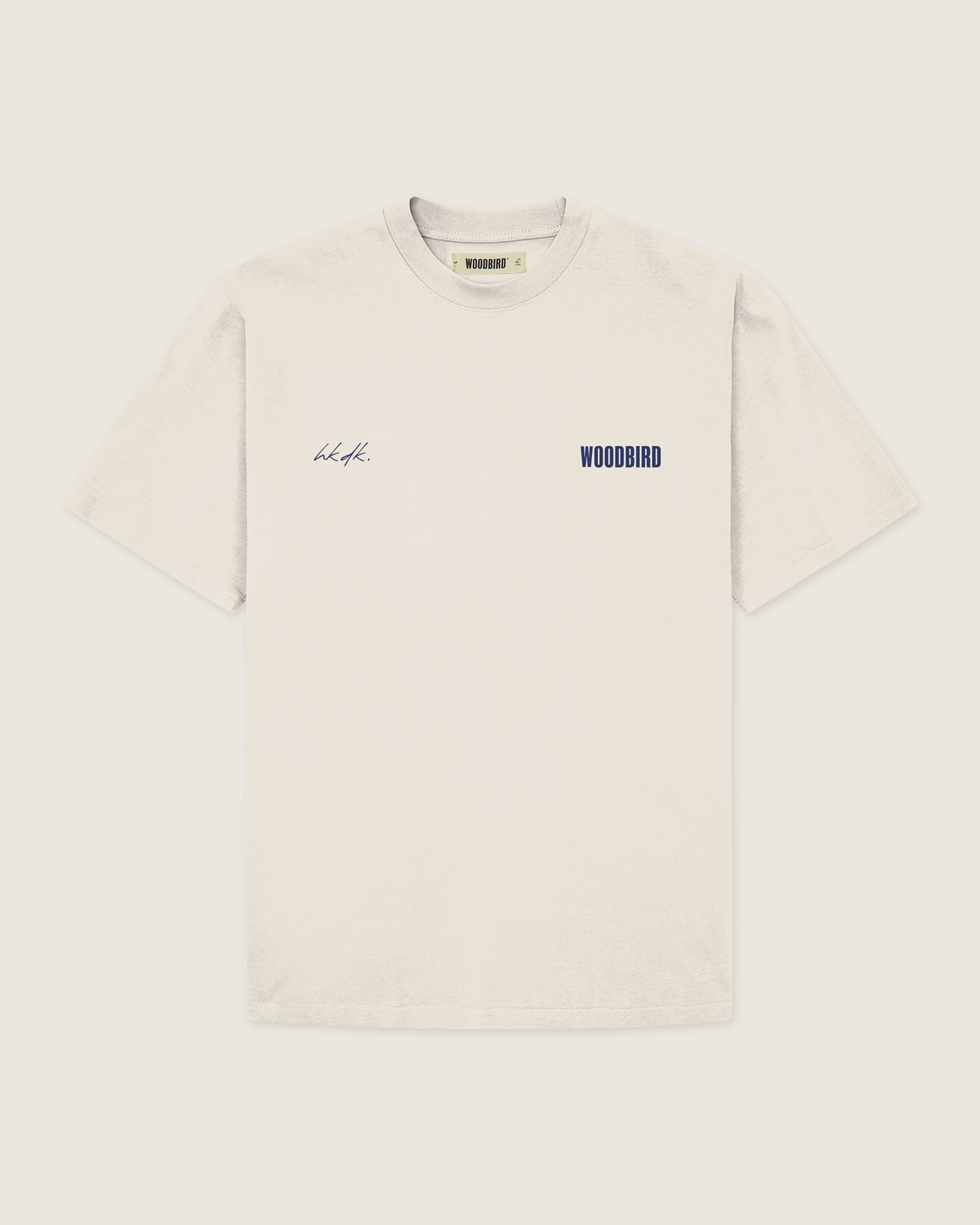 Woodbird WBBaine 8410 Tee T-Shirts Off White-Navy