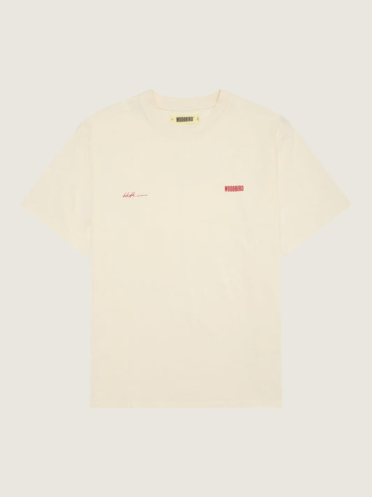 Woodbird WBBaine 8410 Tee T-Shirts Off White-Red