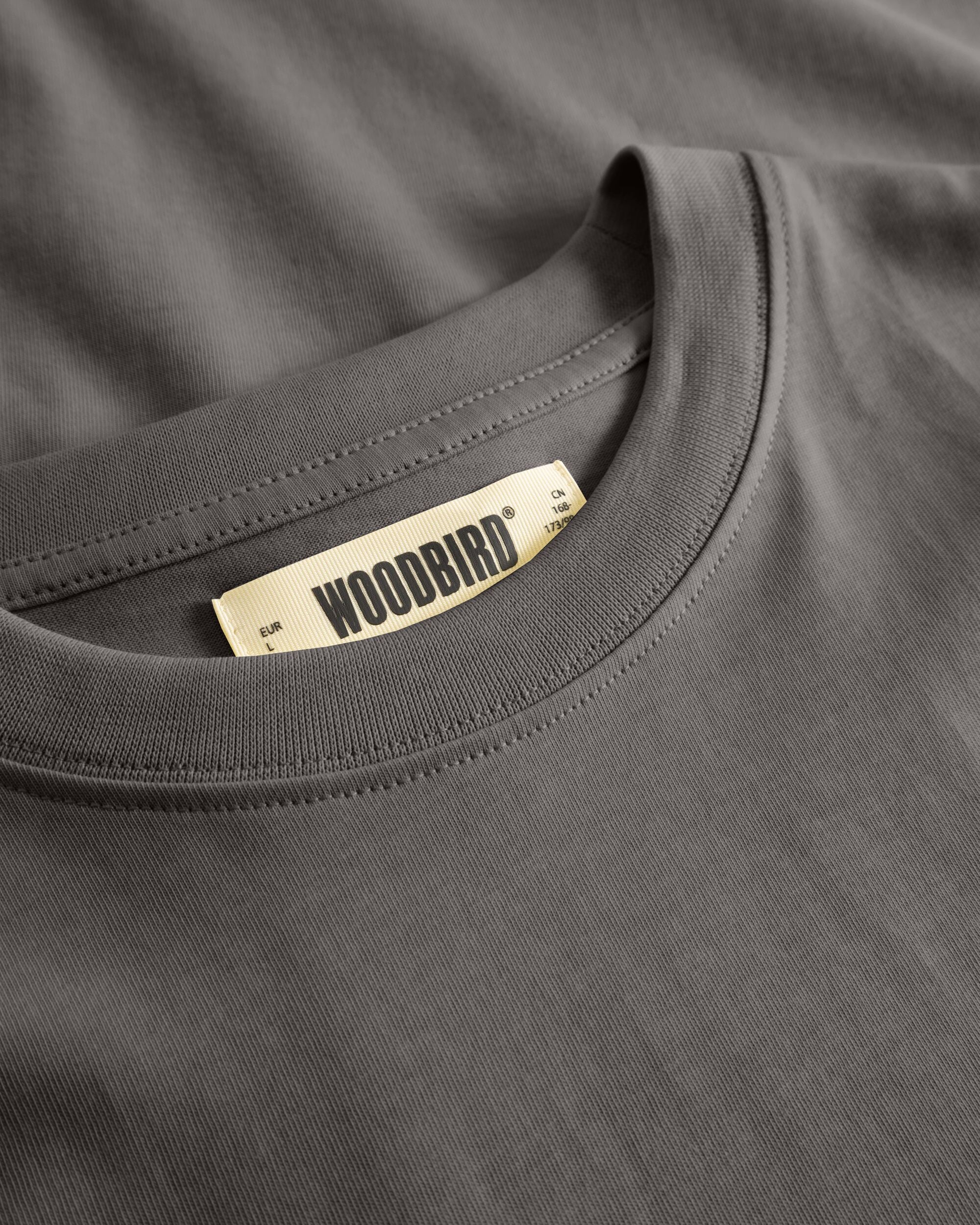 Woodbird WBBaine Base tee T-Shirts Antra Grey