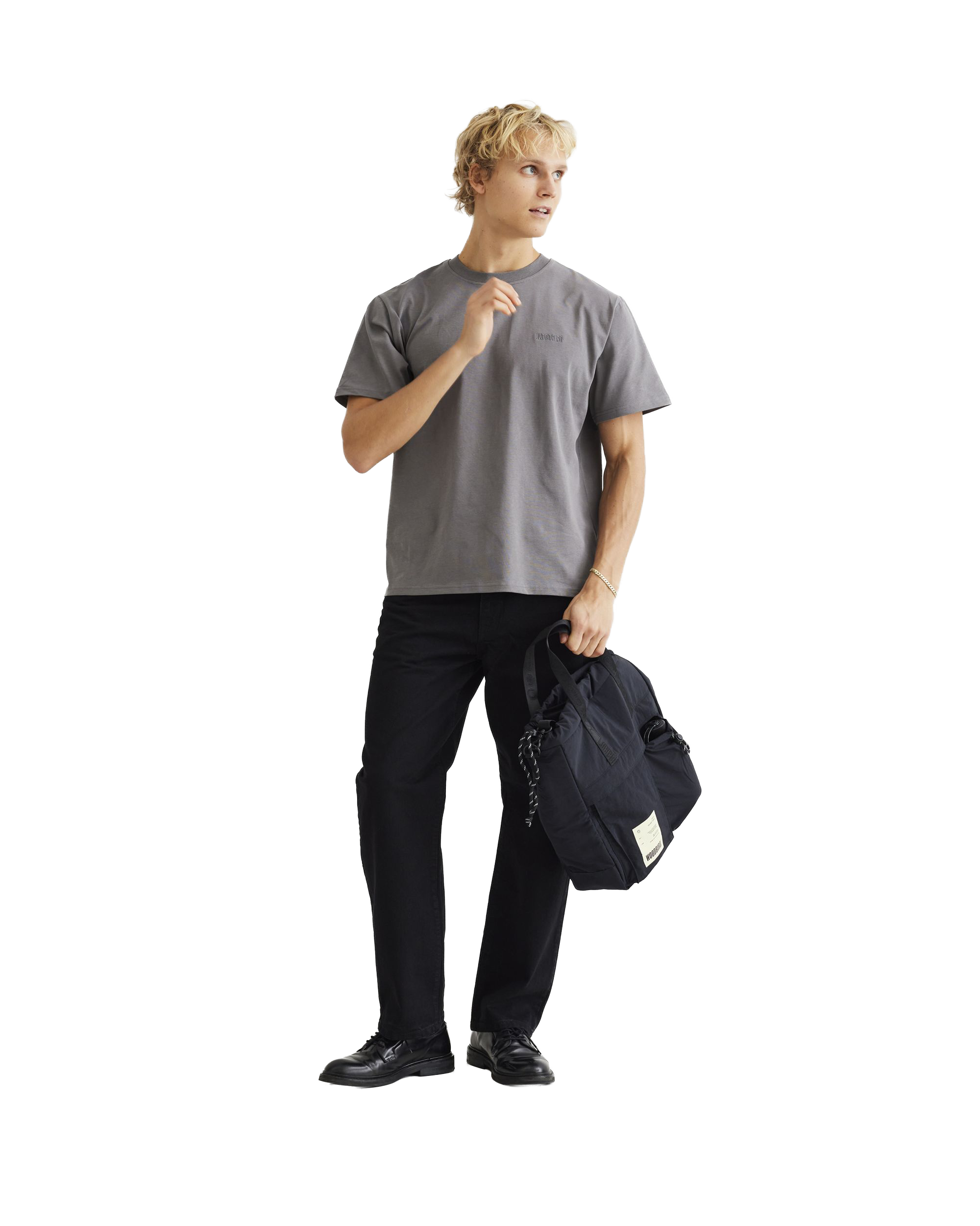 Woodbird WBBaine Base tee T-Shirts Antra Grey