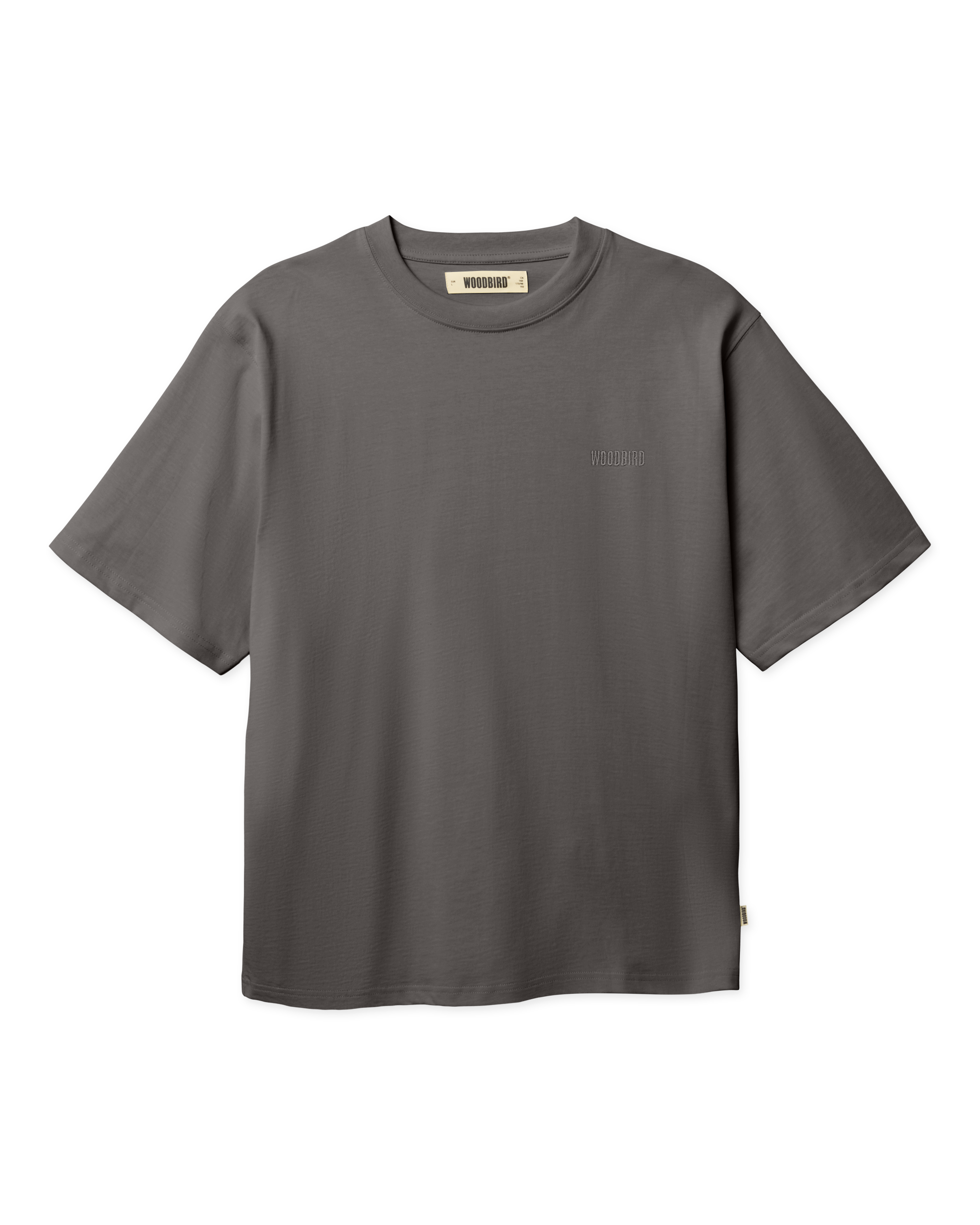 Woodbird WBBaine Base tee T-Shirts Antra Grey