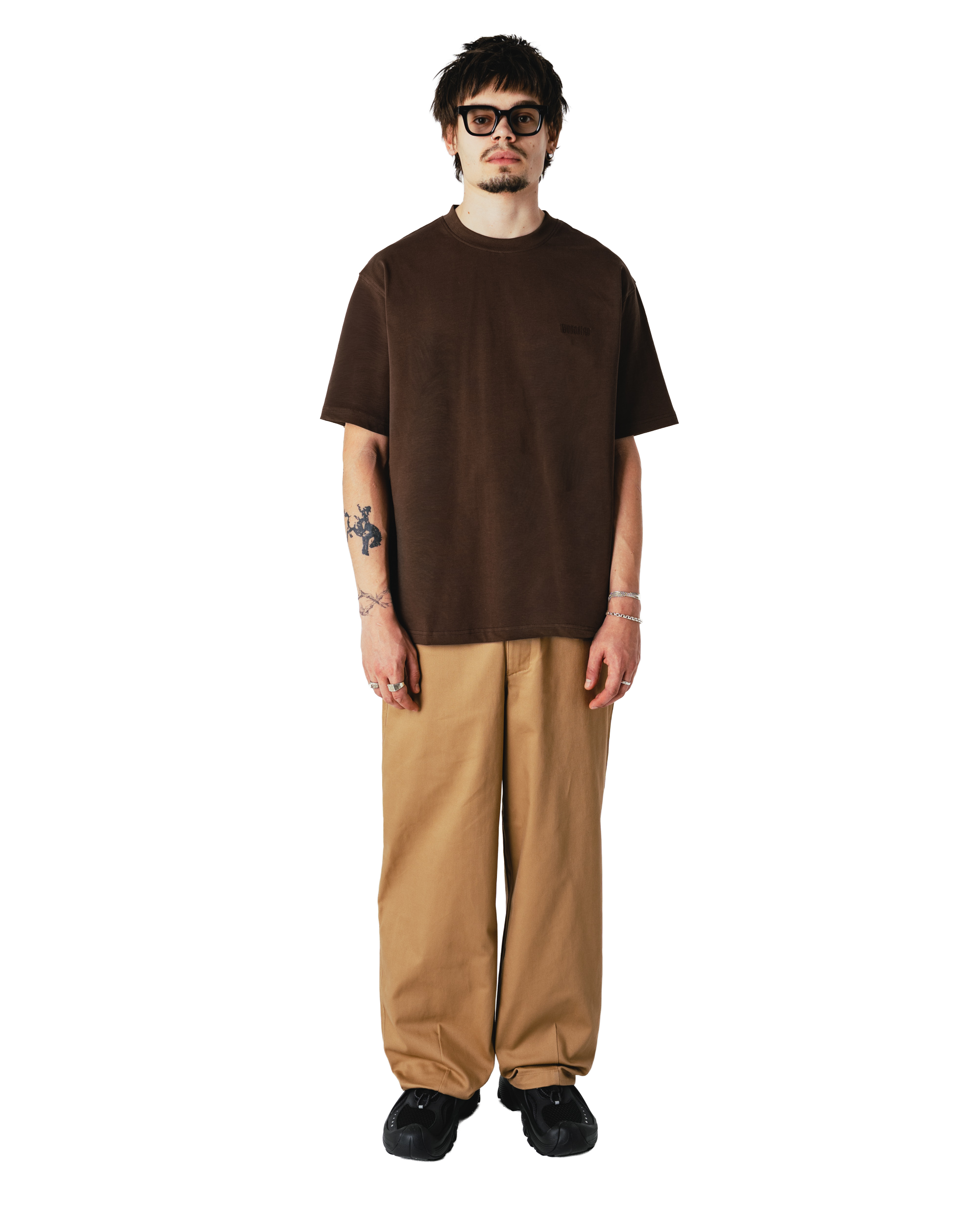 Woodbird WBBaine Base tee T-Shirts Dark Brown