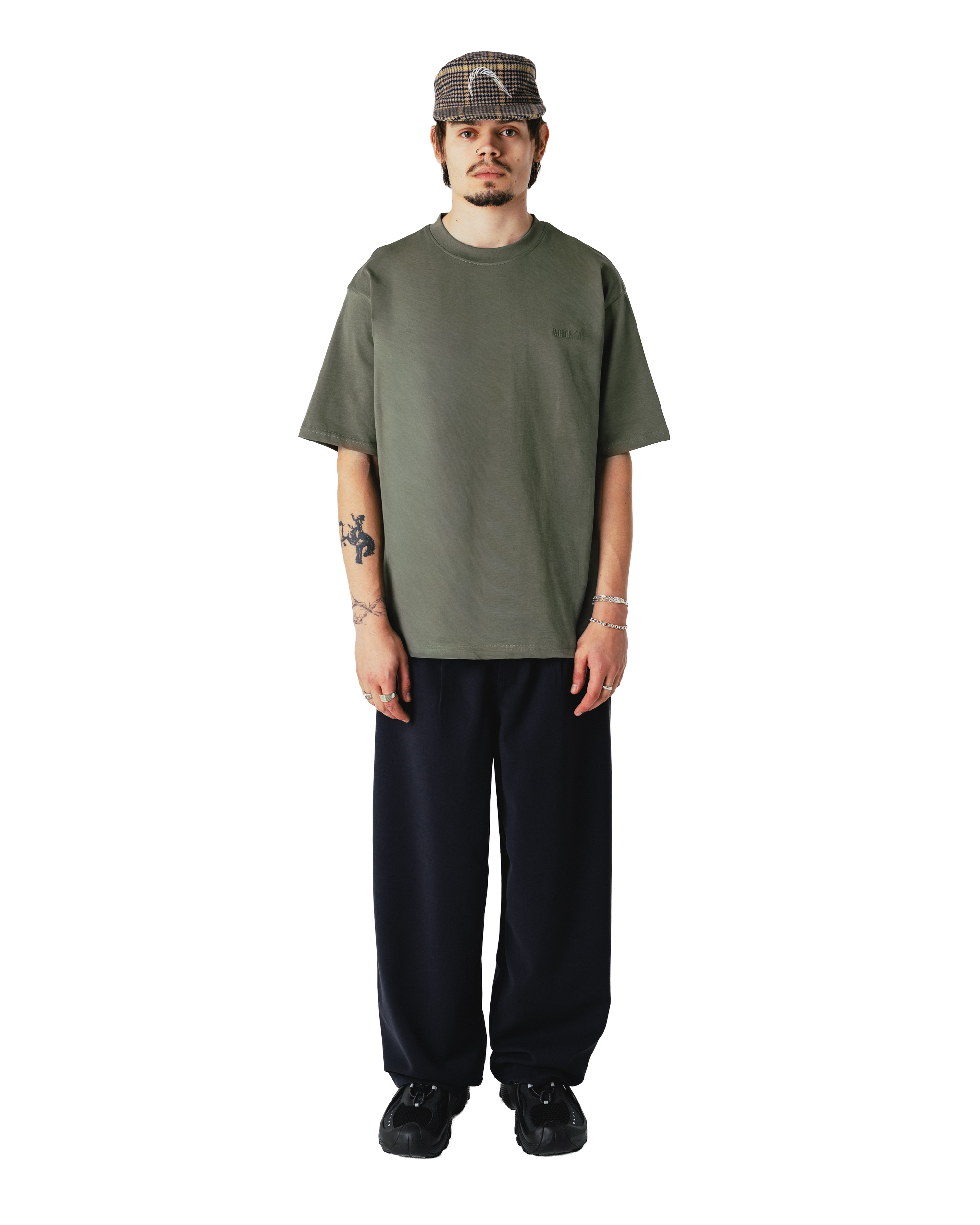 Woodbird WBBaine Base tee T-Shirts Grey-Green