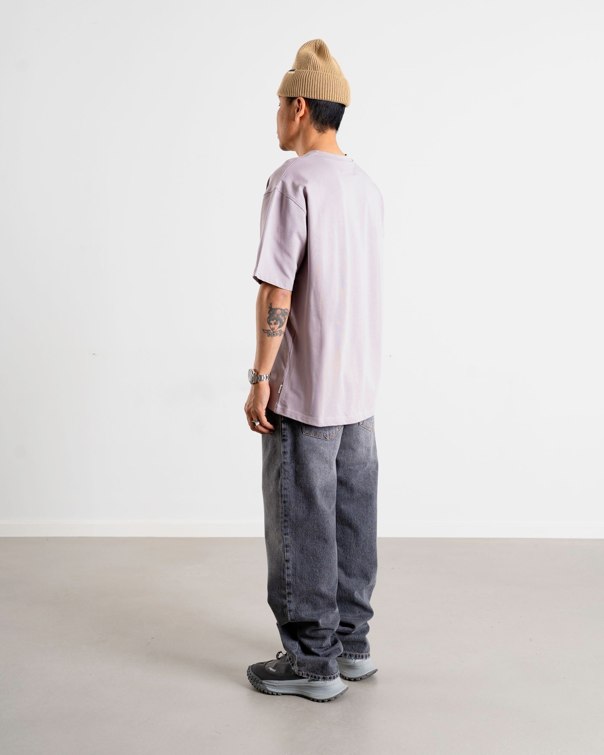 Woodbird WBBaine Base tee T-Shirts Grey-Purple