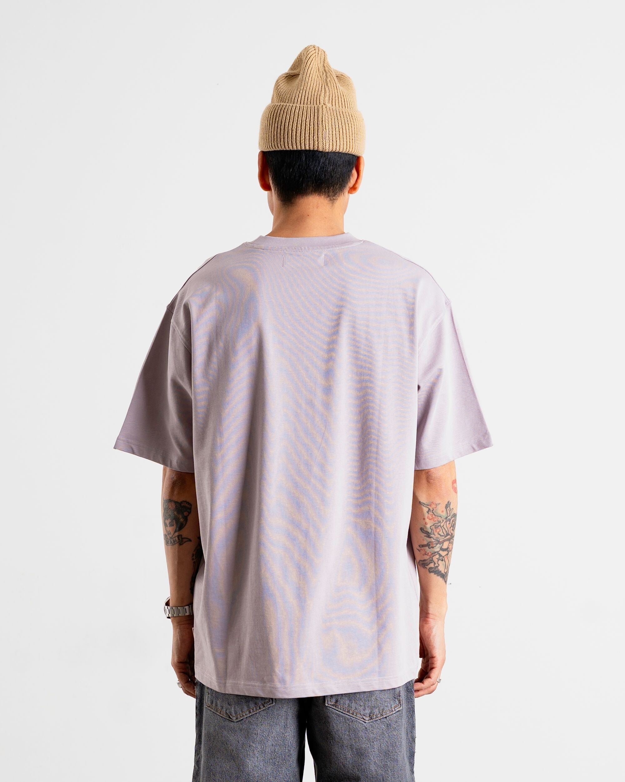 Woodbird WBBaine Base tee T-Shirts Grey-Purple
