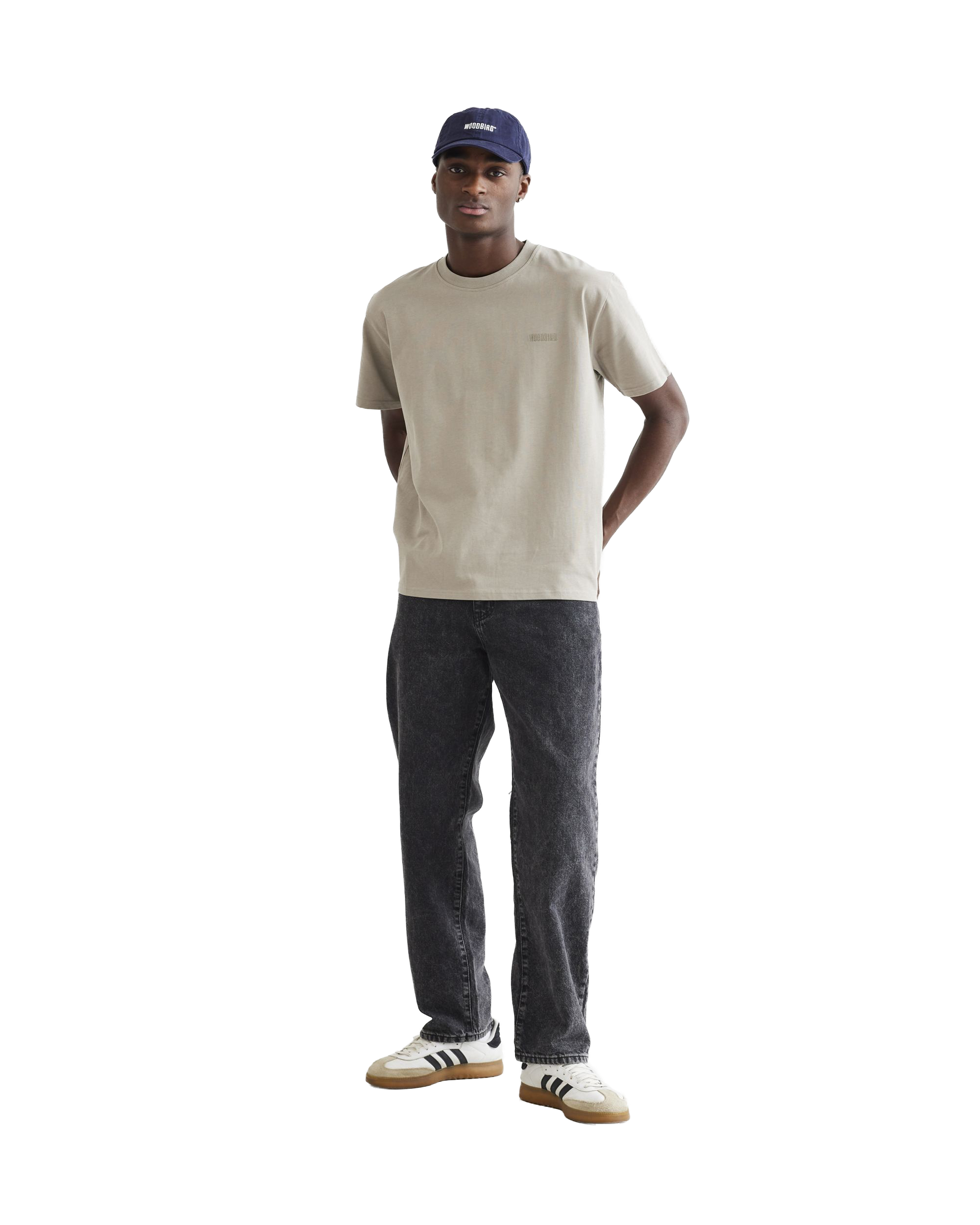 Woodbird WBBaine Base tee T-Shirts Light Grey