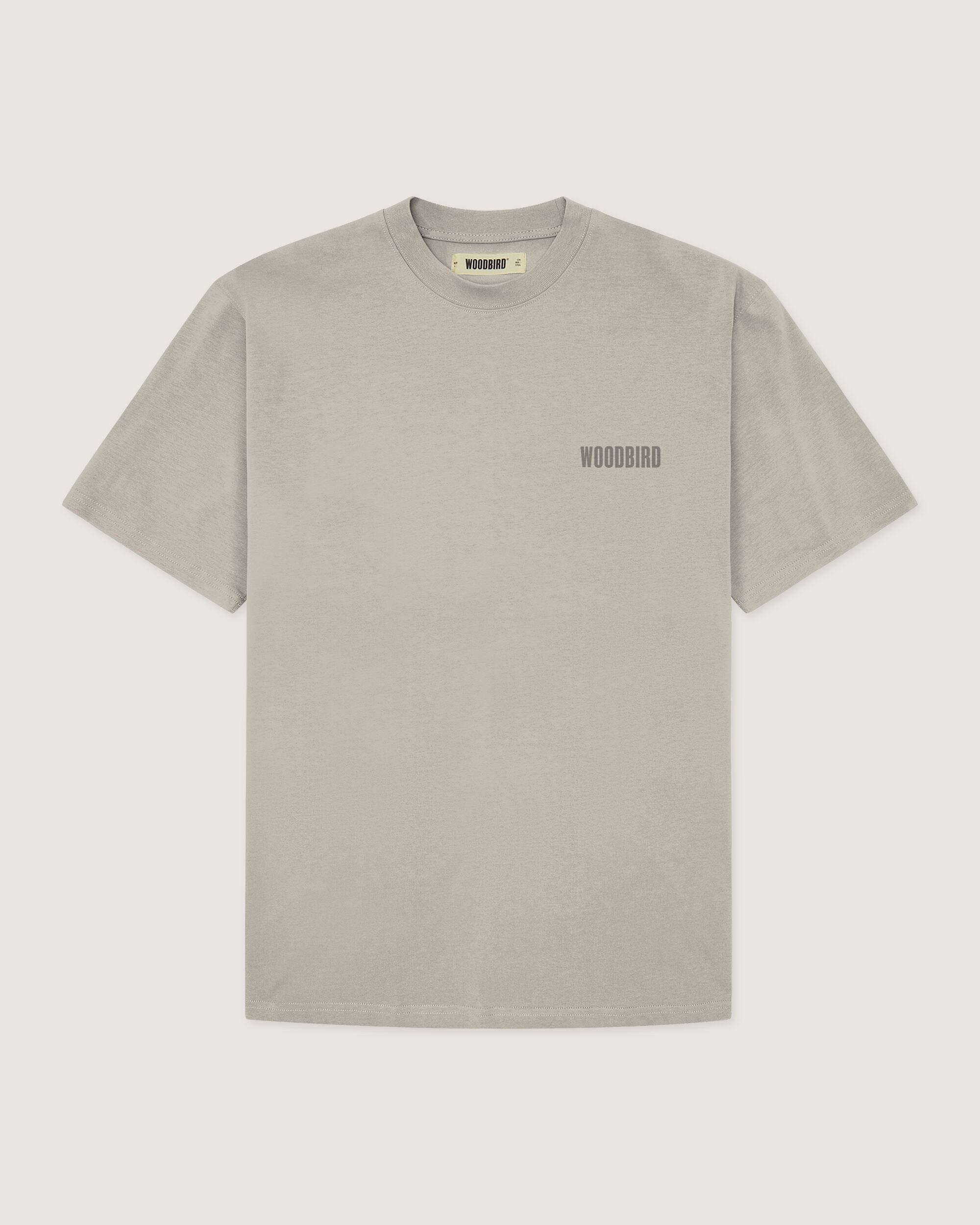 Woodbird WBBaine Base tee T-Shirts Light Grey