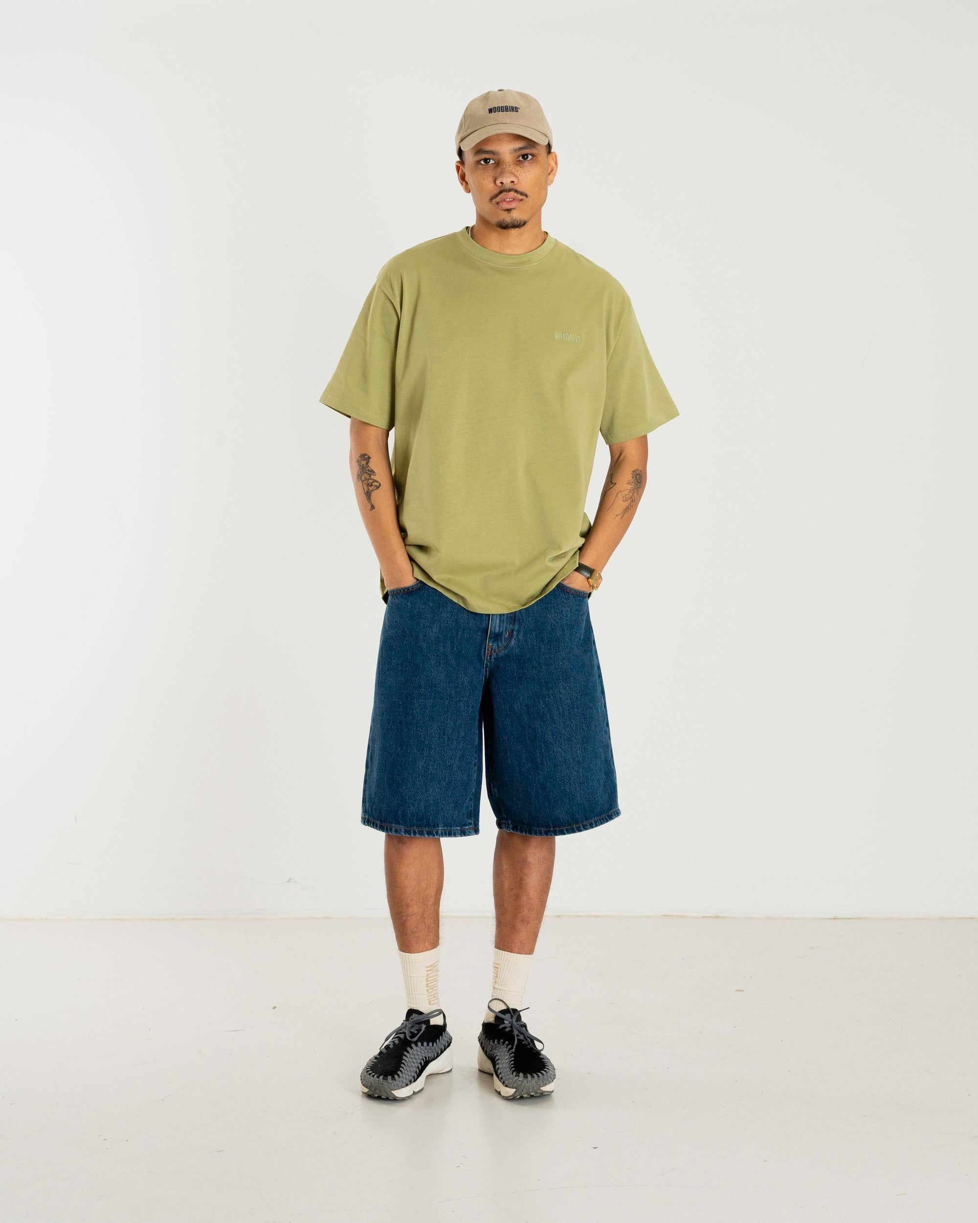 Woodbird WBBaine Base tee T-Shirts Sage Green