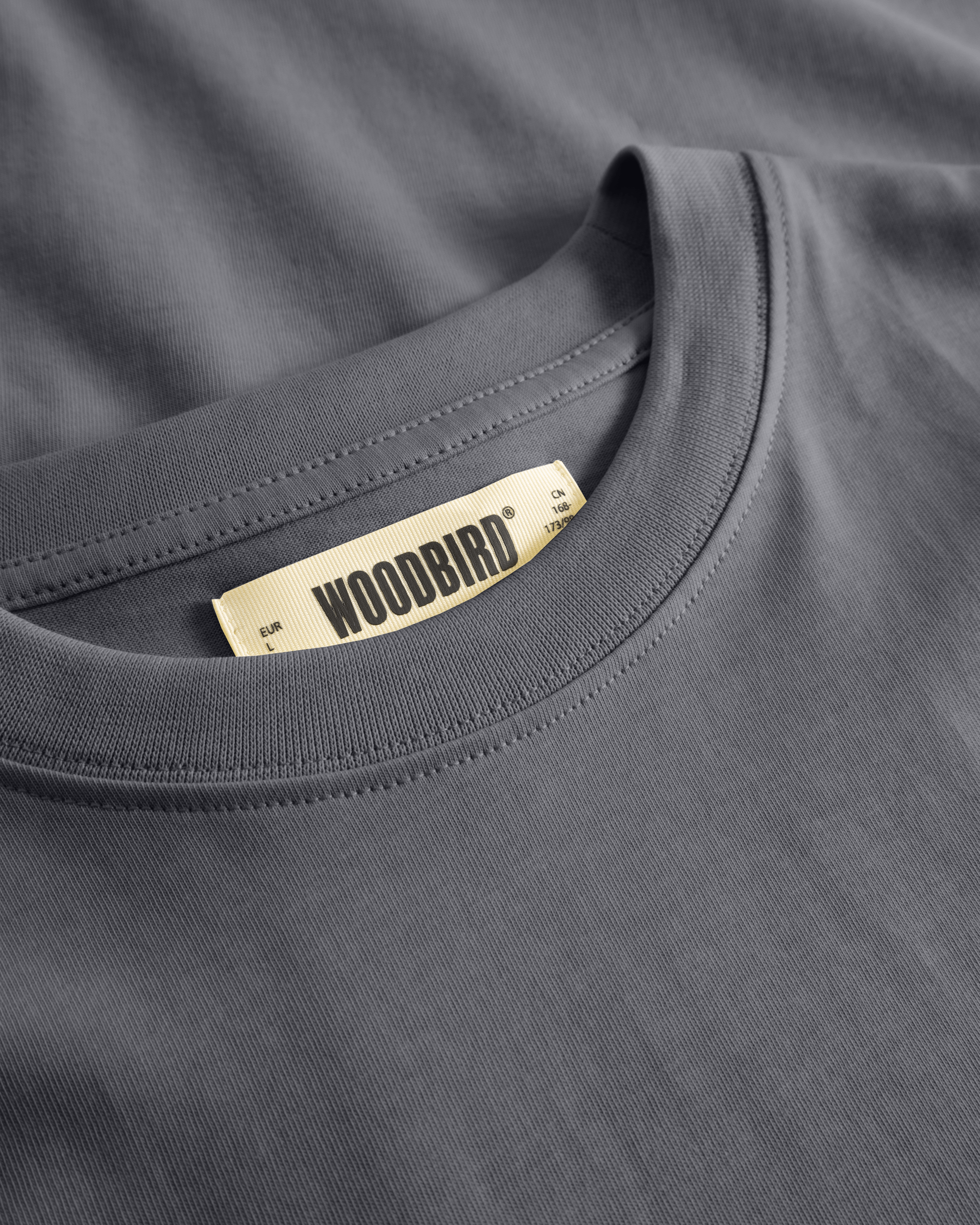 Woodbird WBBaine Base tee T-Shirts Slate Blue