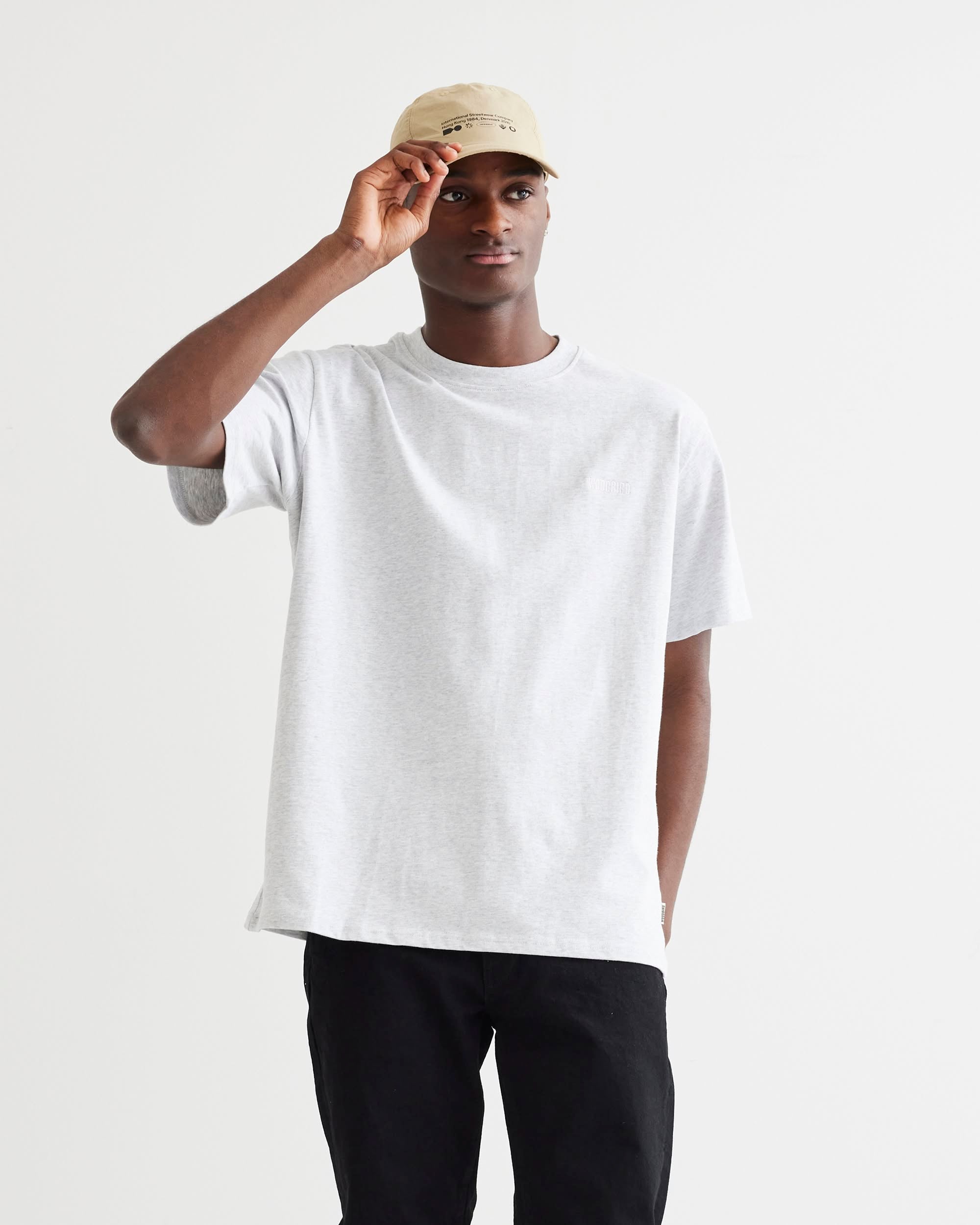 Woodbird WBBaine Base tee T-Shirts Snow Melange