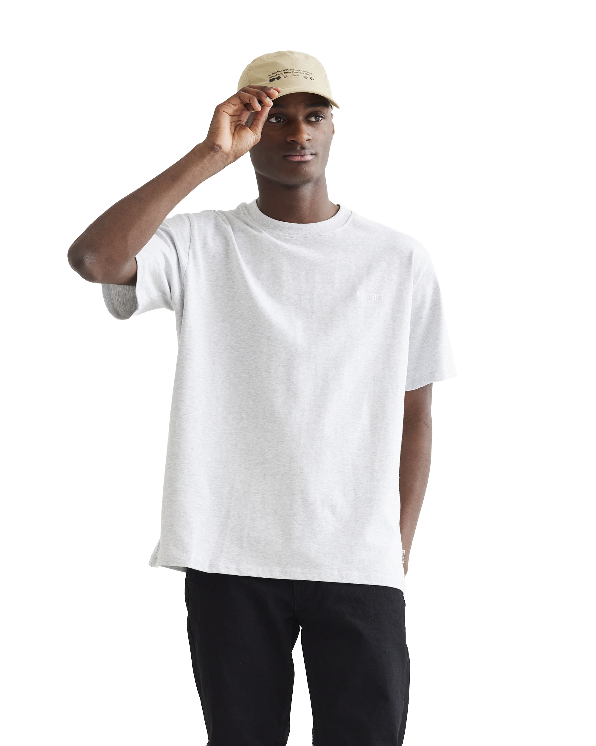 Woodbird WBBaine Base tee T-Shirts Snow Melange