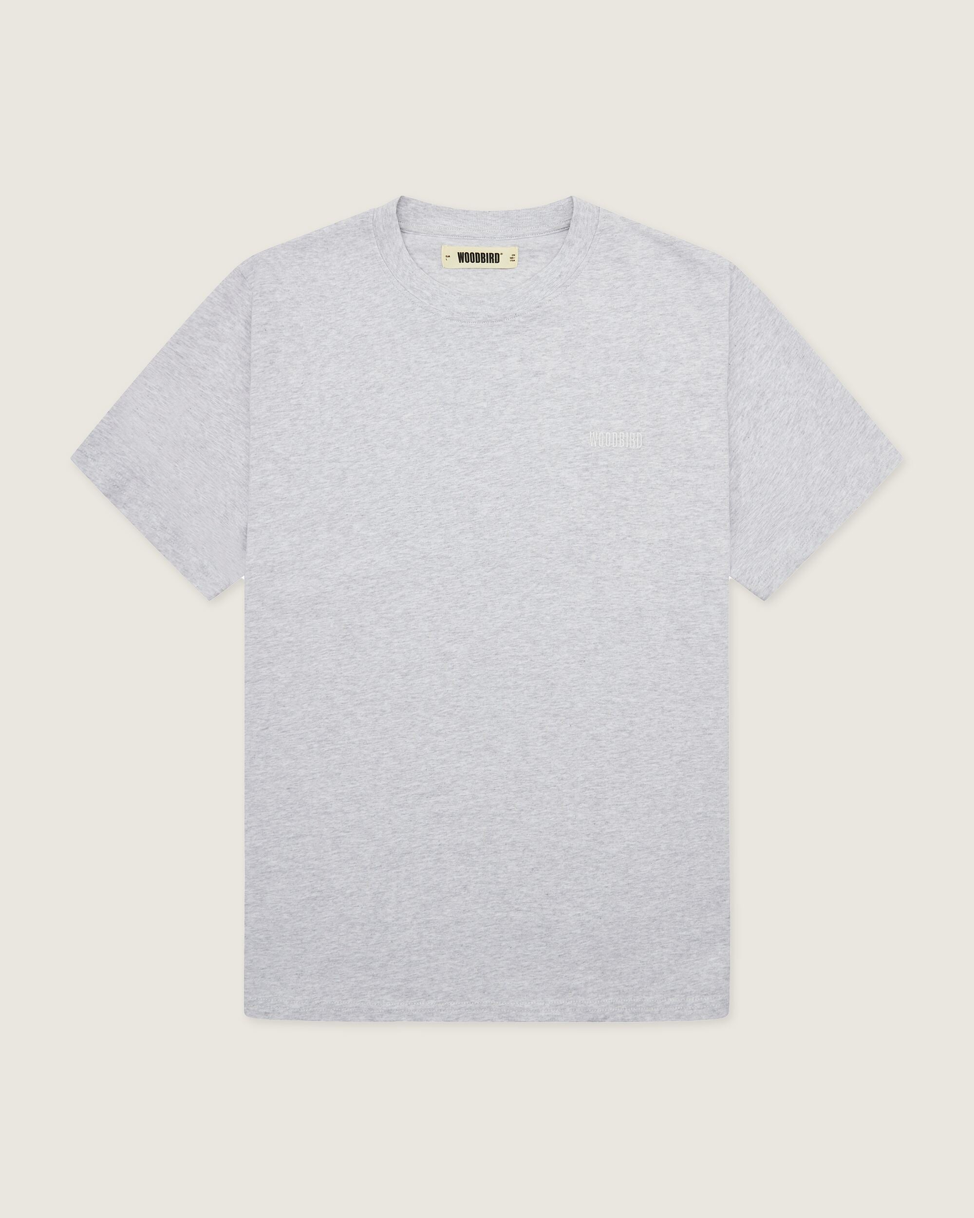 Woodbird WBBaine Base tee T-Shirts Snow Melange