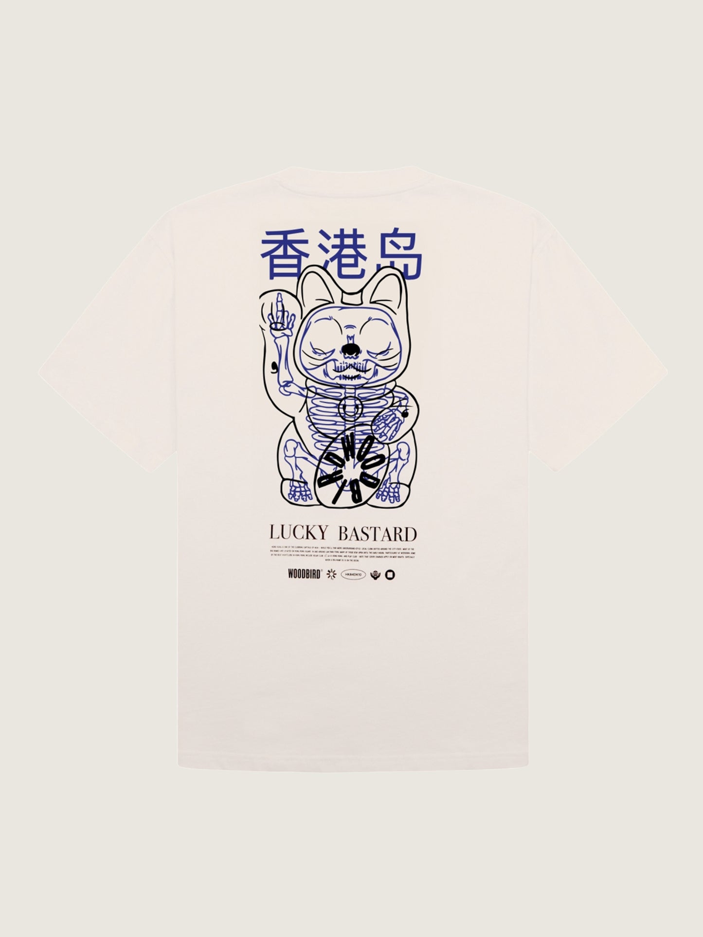 Woodbird WBBaine Bastard Tee T-Shirts Off White-Navy