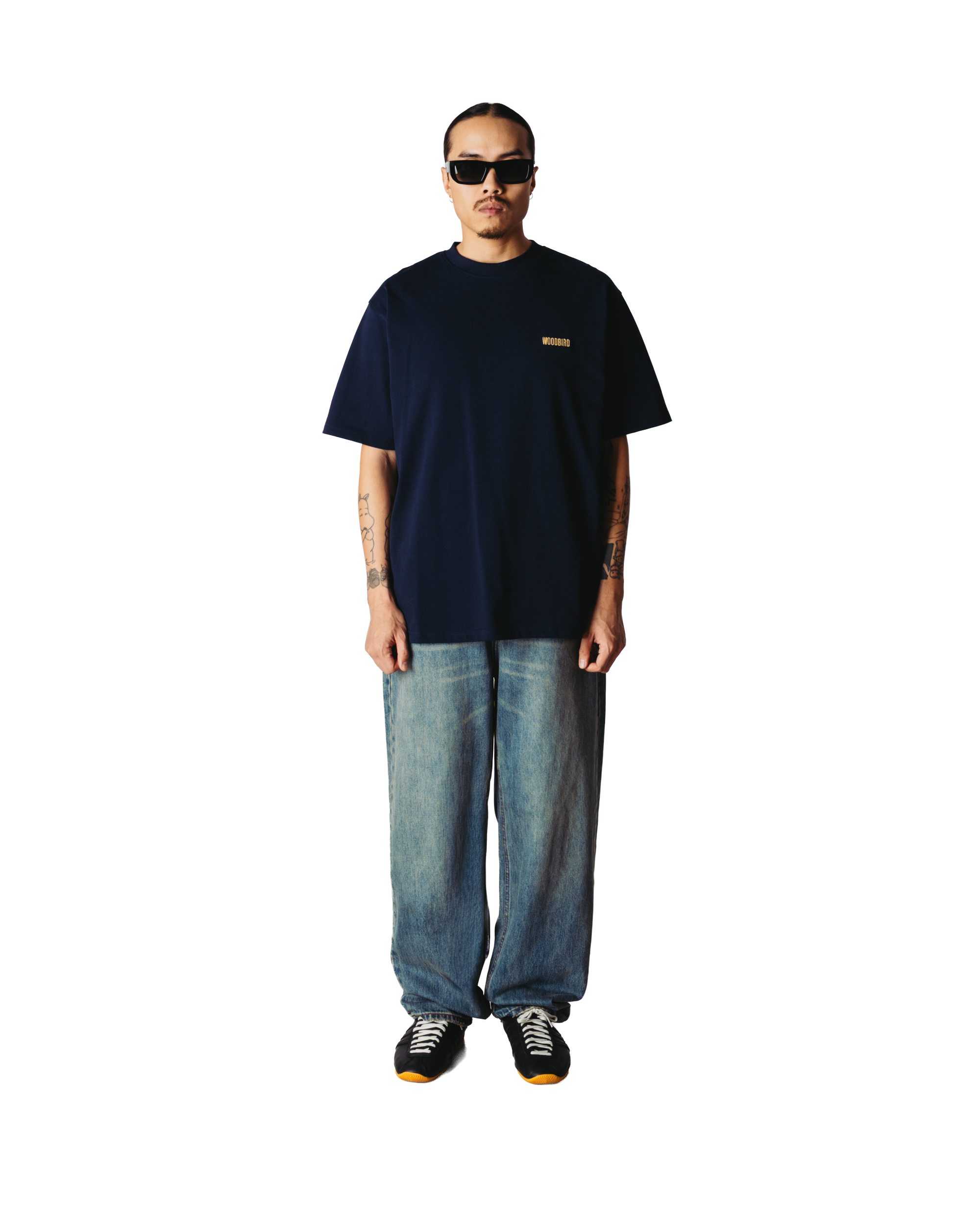 Woodbird WBBaine Cook Tee T-Shirts Dark Navy