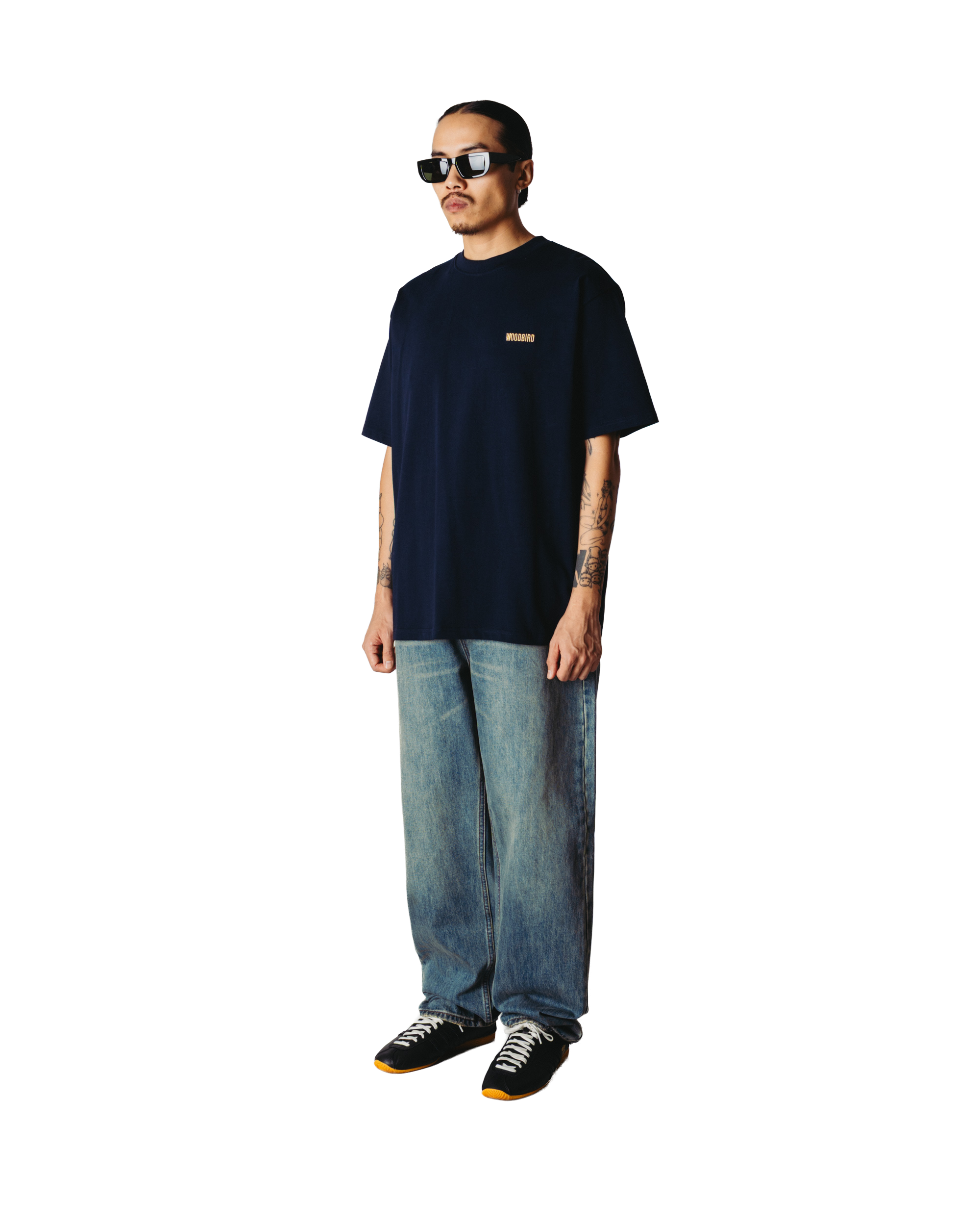 Woodbird WBBaine Cook Tee T-Shirts Dark Navy