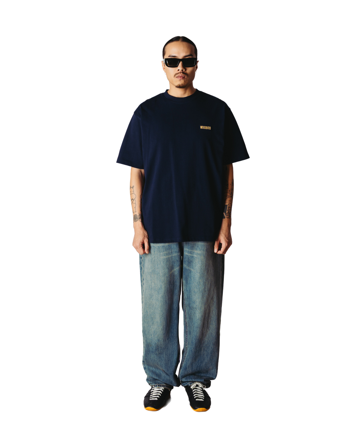Woodbird WBBaine Cook Tee T-Shirts Dark Navy