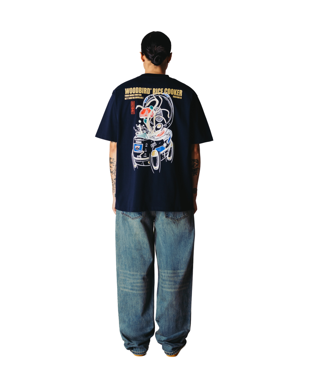 Woodbird WBBaine Cook Tee T-Shirts Dark Navy
