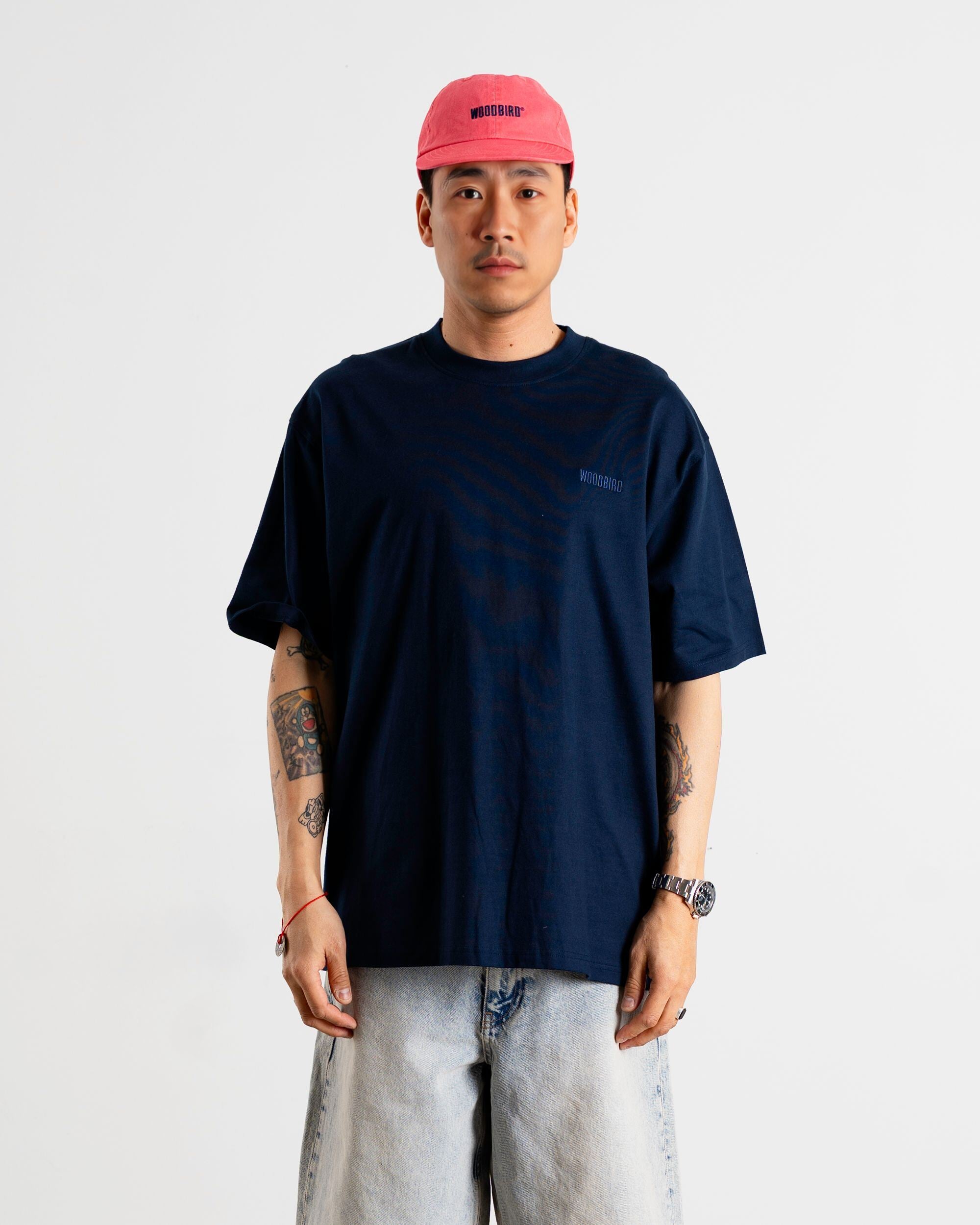 Woodbird WBBaine Cray Tee T-Shirts Navy
