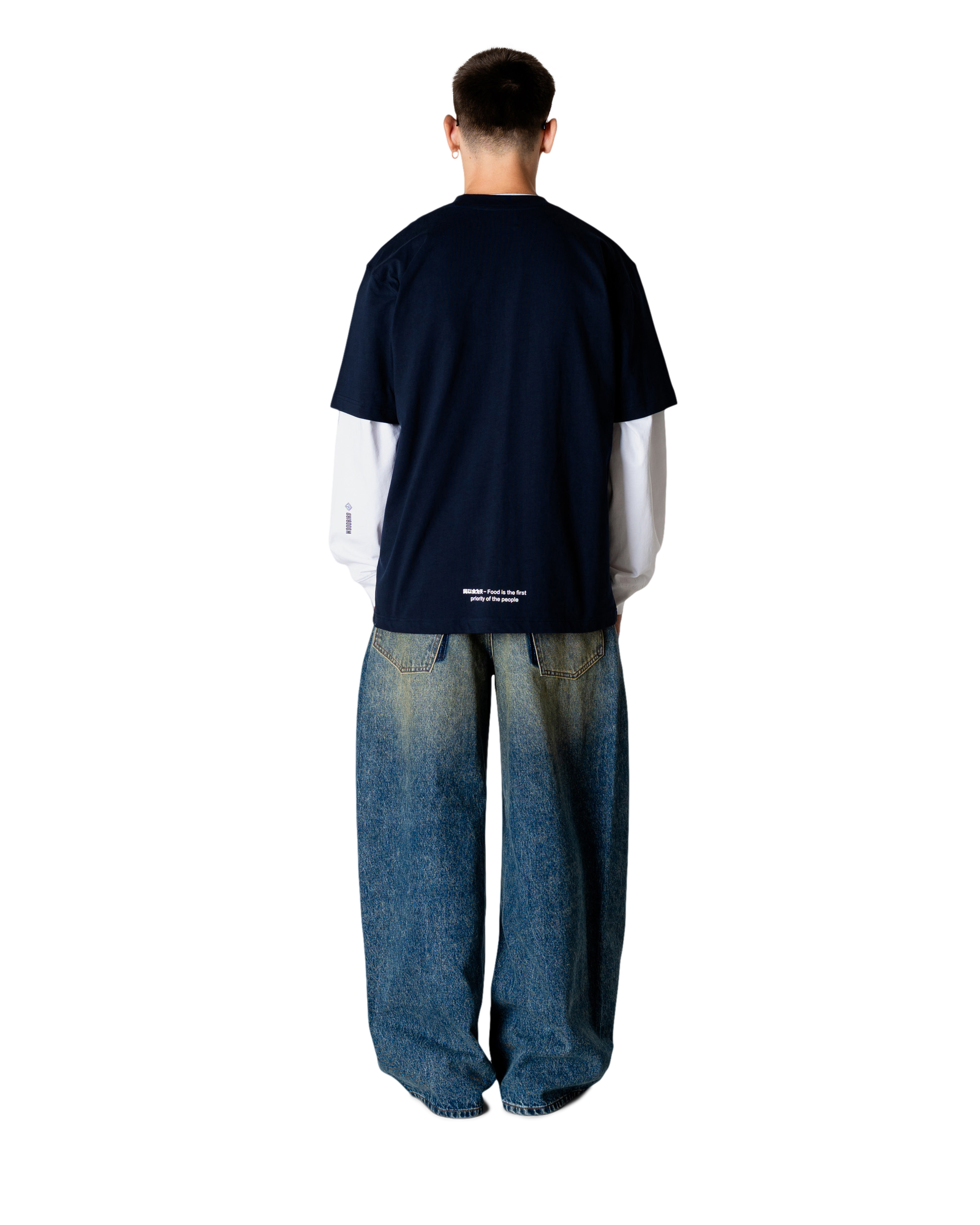 Woodbird WBBaine Cube Tee T-Shirts Dark Navy