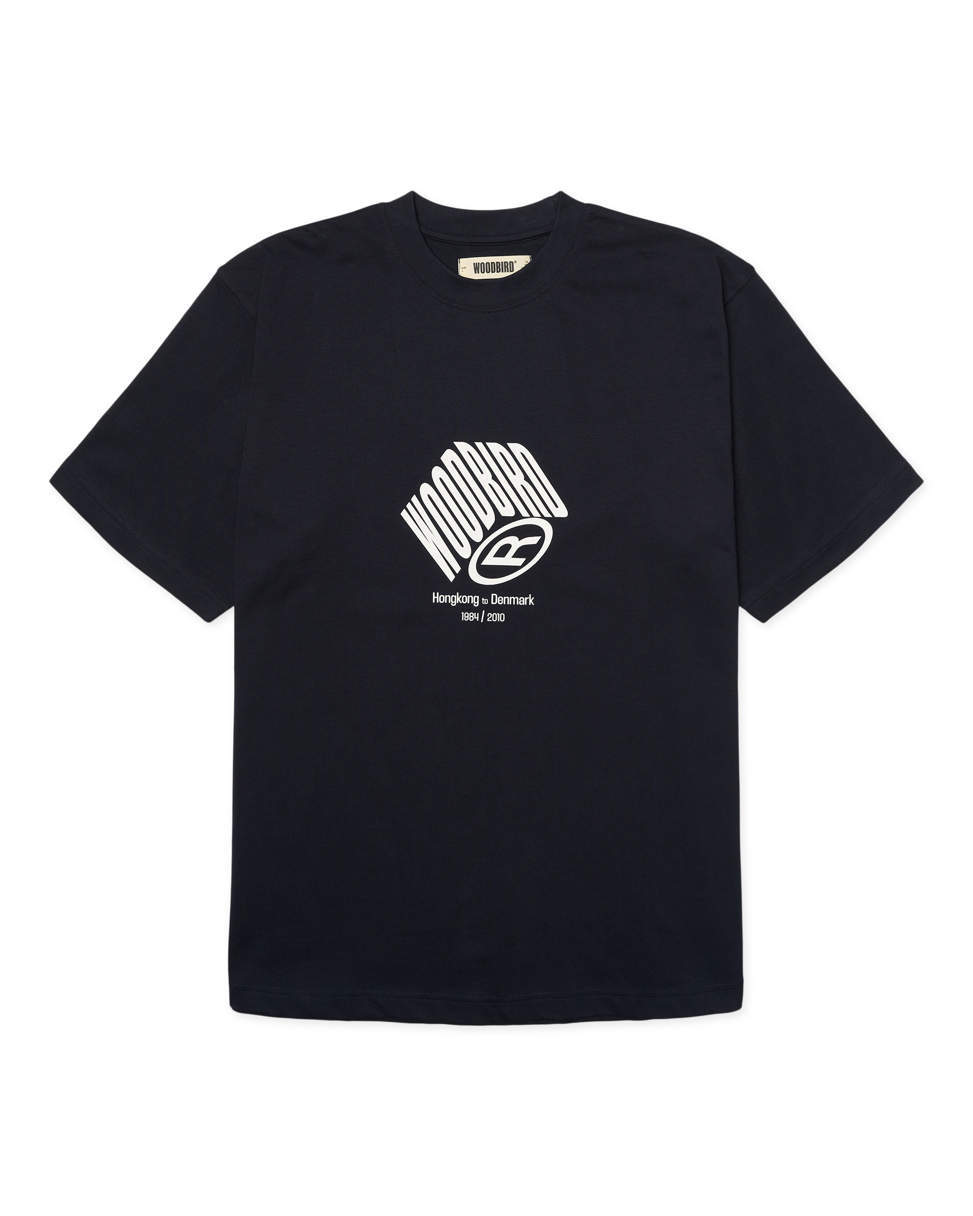 Woodbird WBBaine Cube Tee T-Shirts Dark Navy