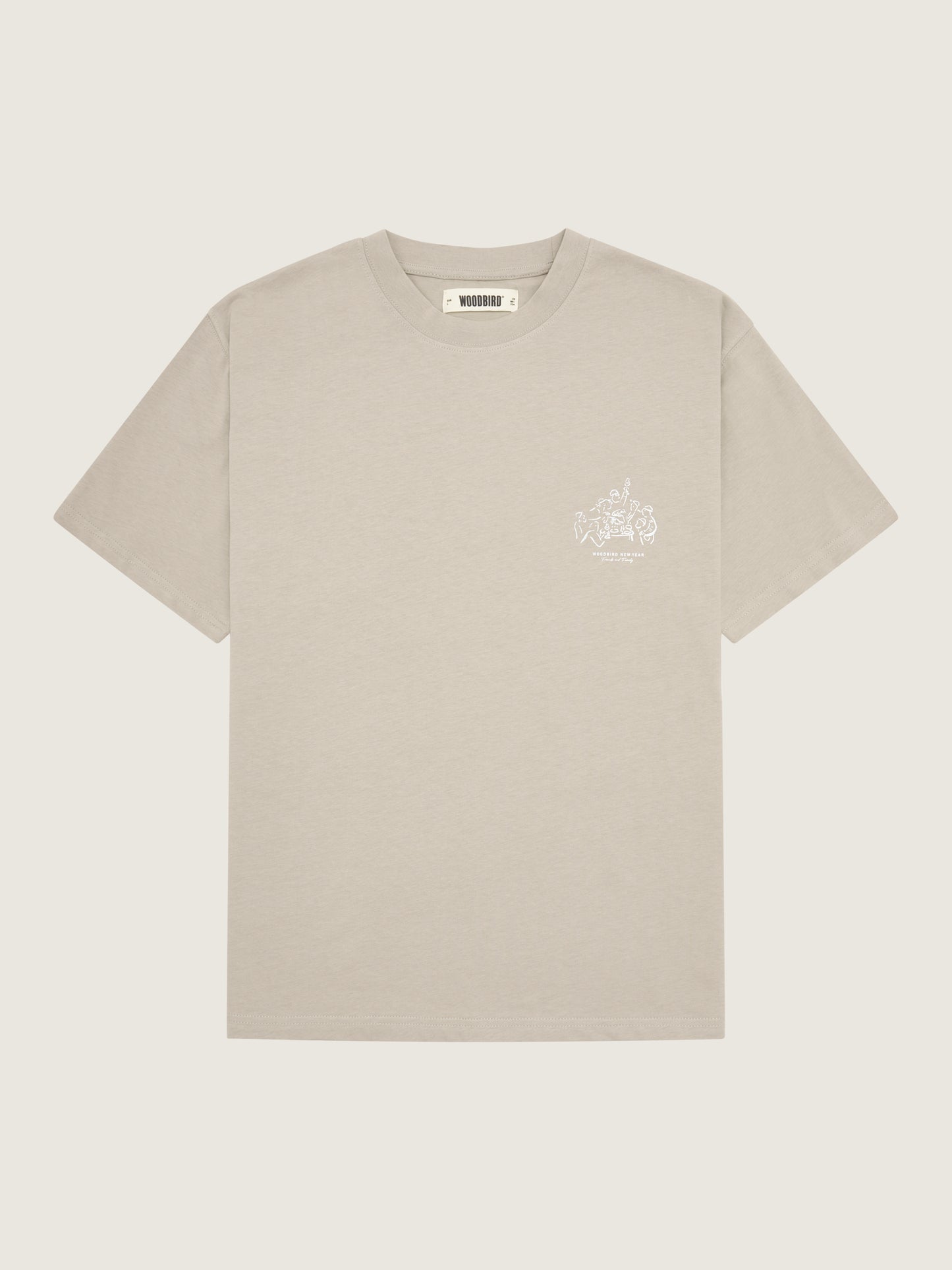 Woodbird WBBaine Fam Tee T-Shirts Dark Beige