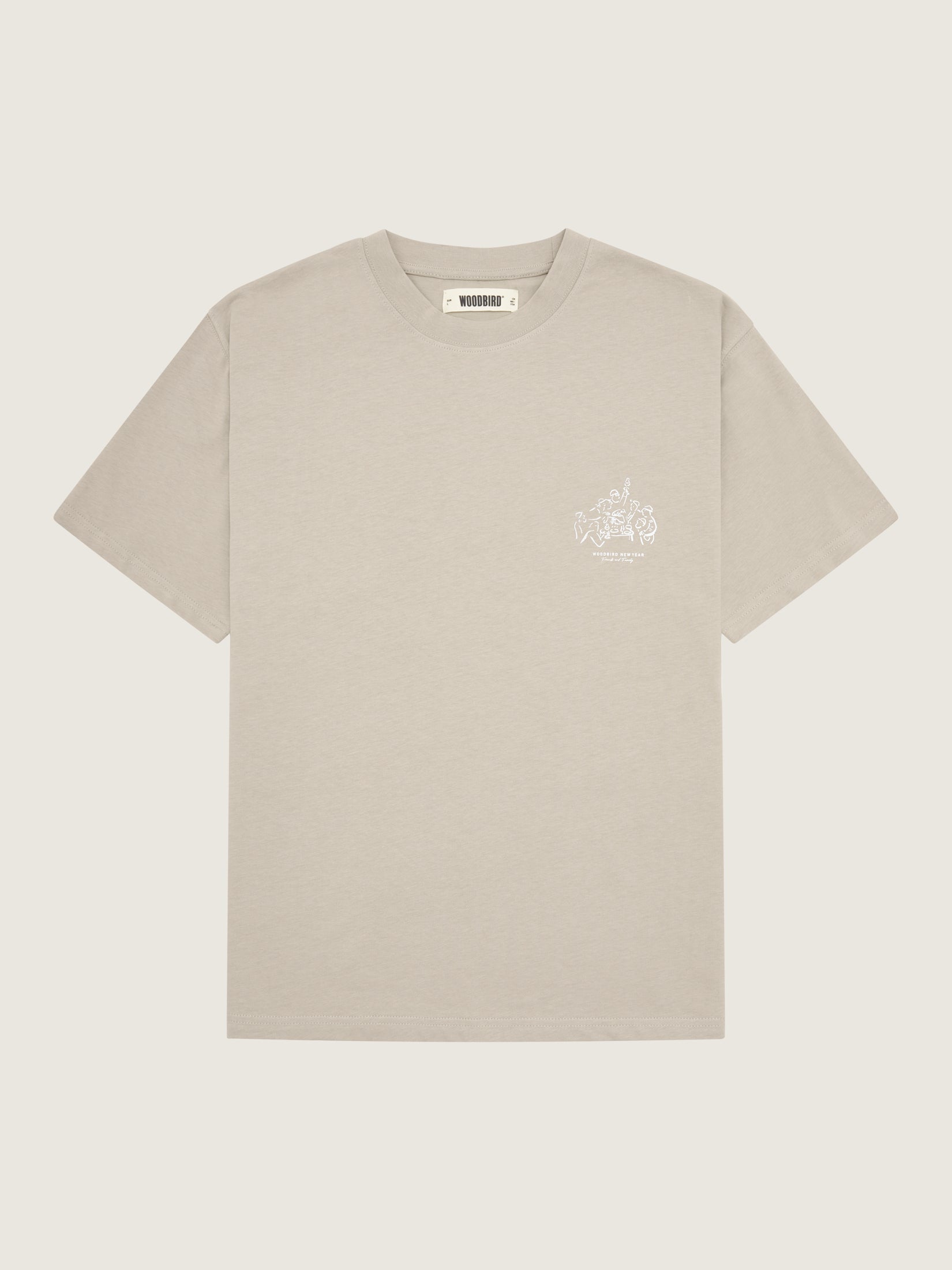 Woodbird WBBaine Fam Tee T-Shirts Dark Beige