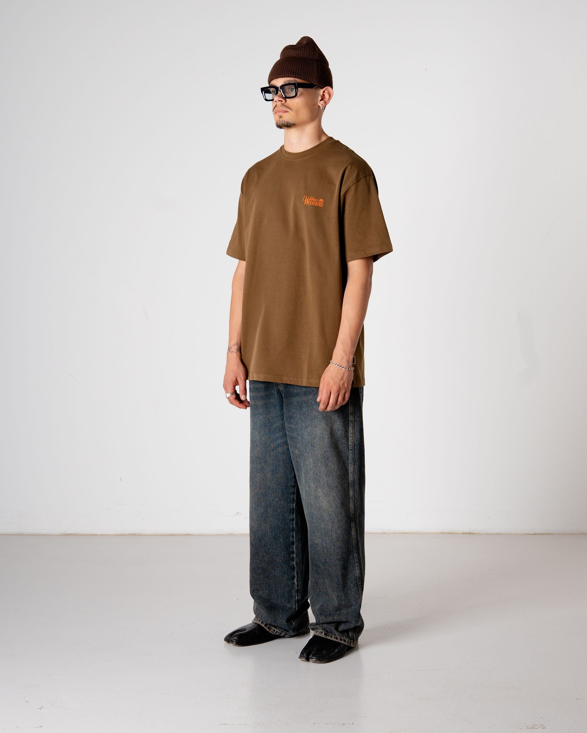 Woodbird WBBaine Flower Tee T-Shirts Dark Brown