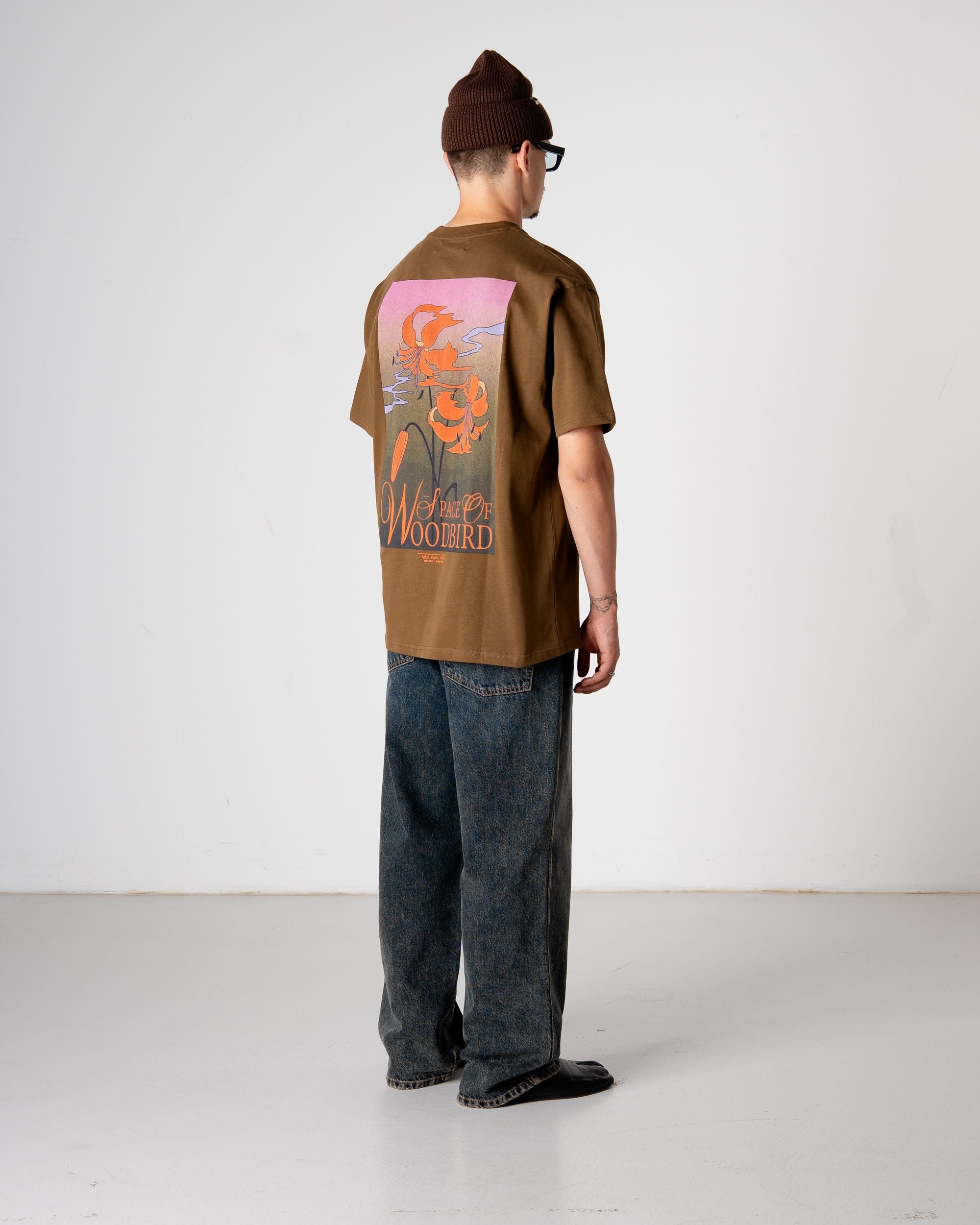 Woodbird WBBaine Flower Tee T-Shirts Dark Brown