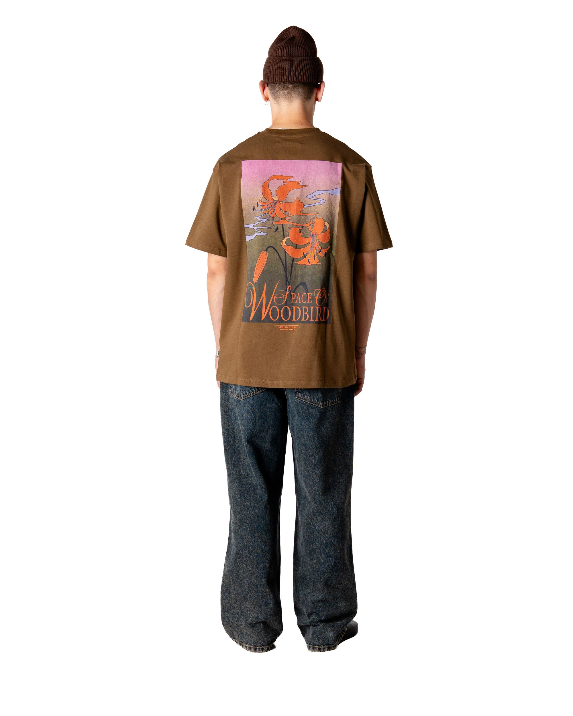 Woodbird WBBaine Flower Tee T-Shirts Dark Brown