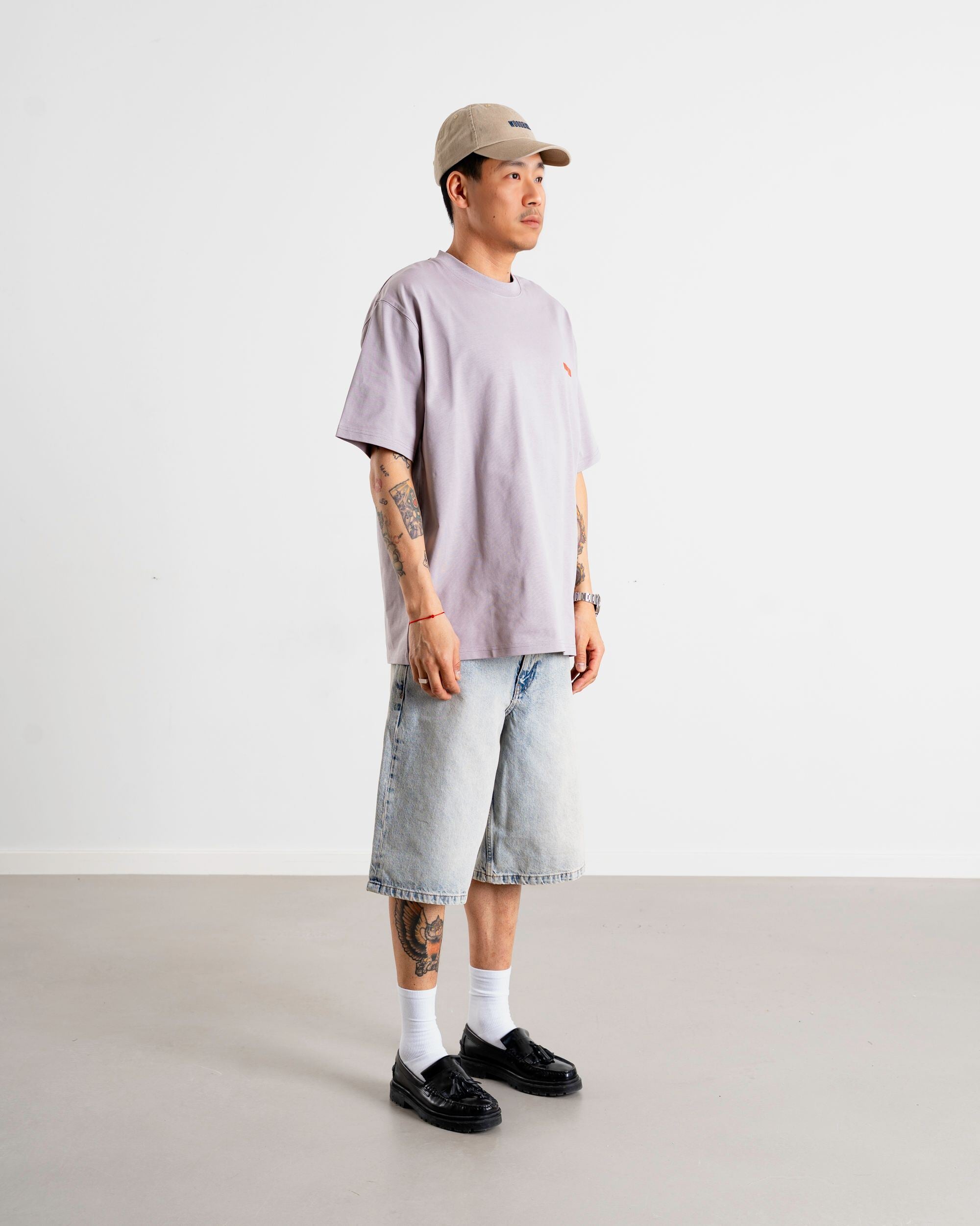 Woodbird WBBaine Intern Tee T-Shirts Grey-Purple