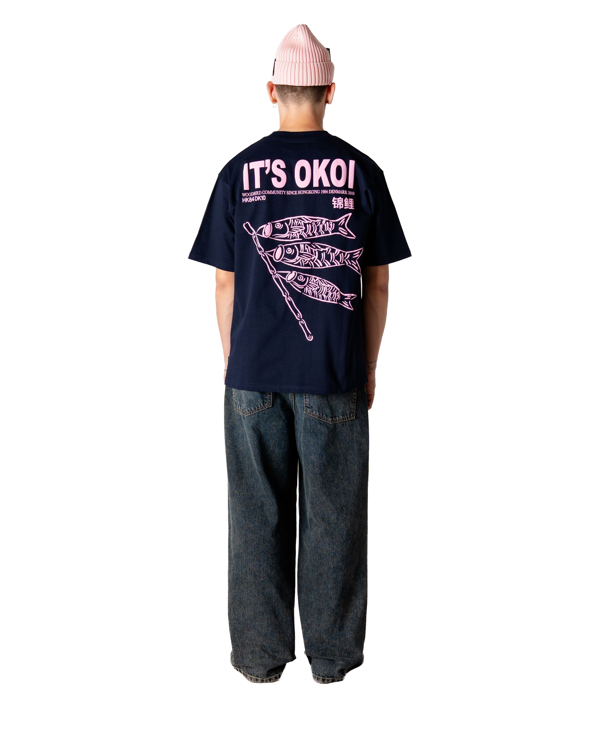 Woodbird WBBaine Koi Tee T-Shirts Dark Navy